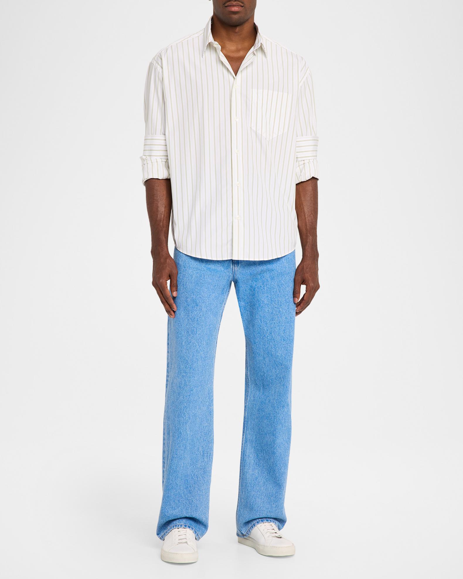 Ami Paris Men's Cotton Wide-Stripe Button-Down Shirt | Neiman Marcus