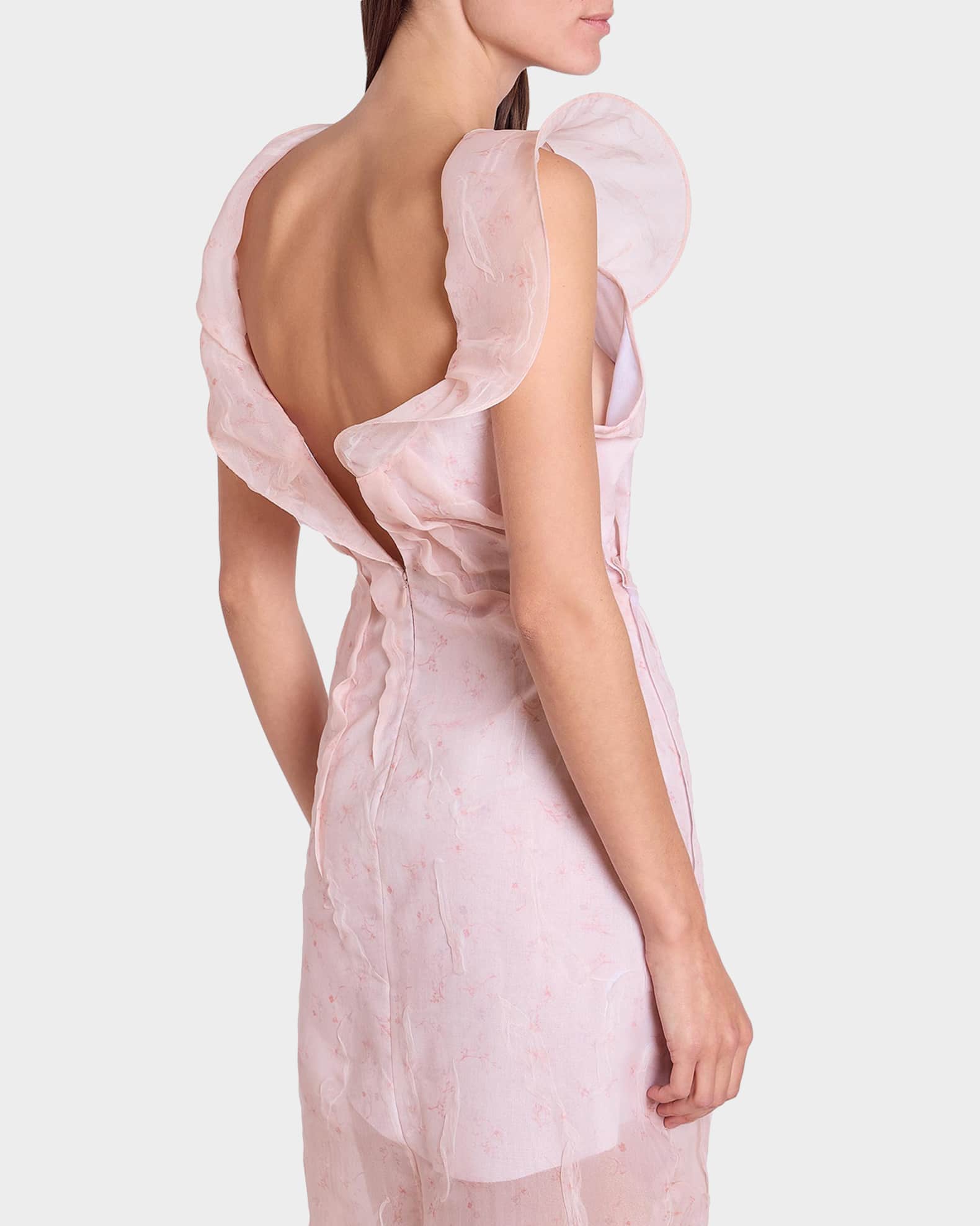 asymmetric organza dress One shoulder crepe dress with organza petals Black / US 10 main image 0