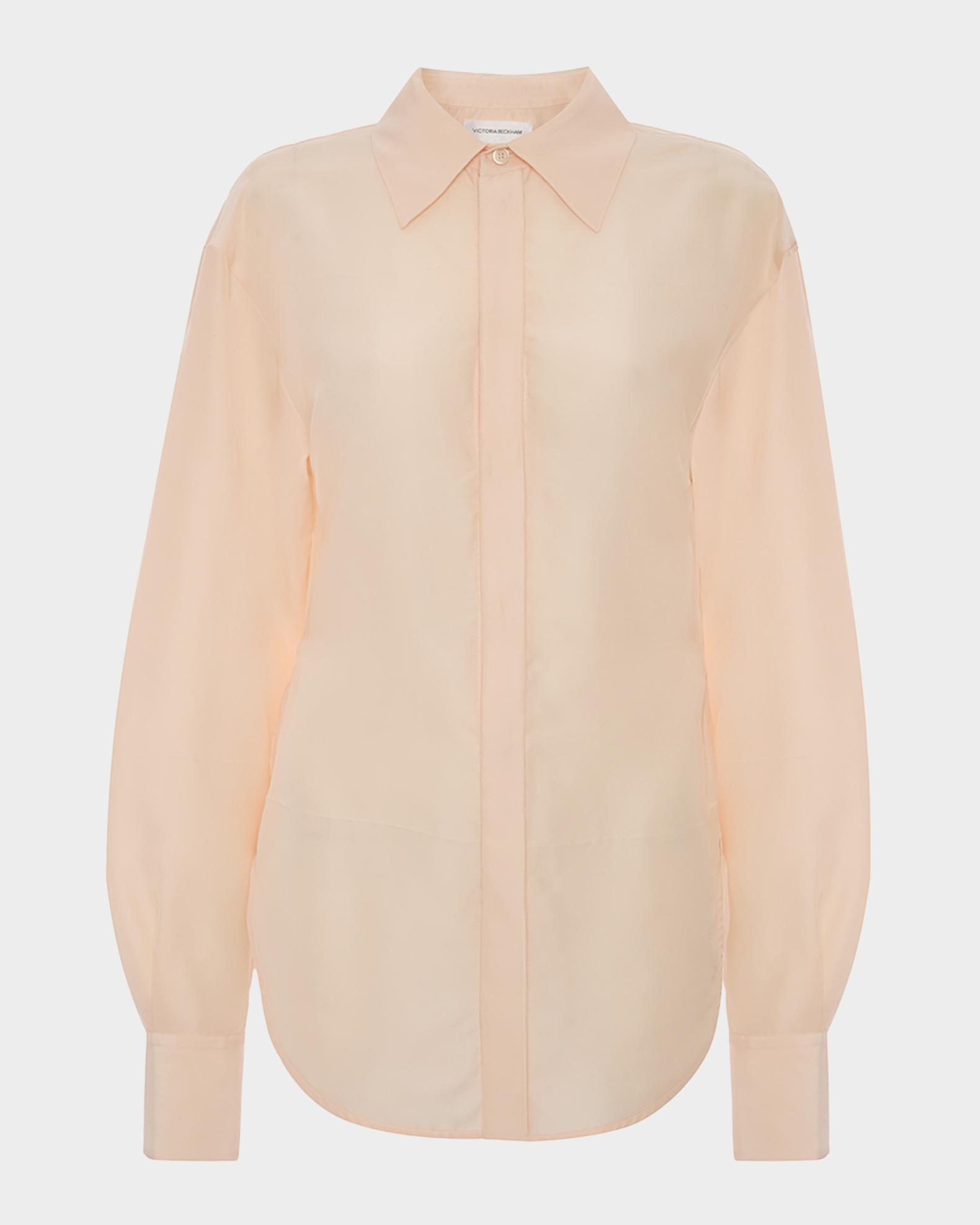 Victoria Beckham Organza Slim Button-Down Shirt | Neiman Marcus