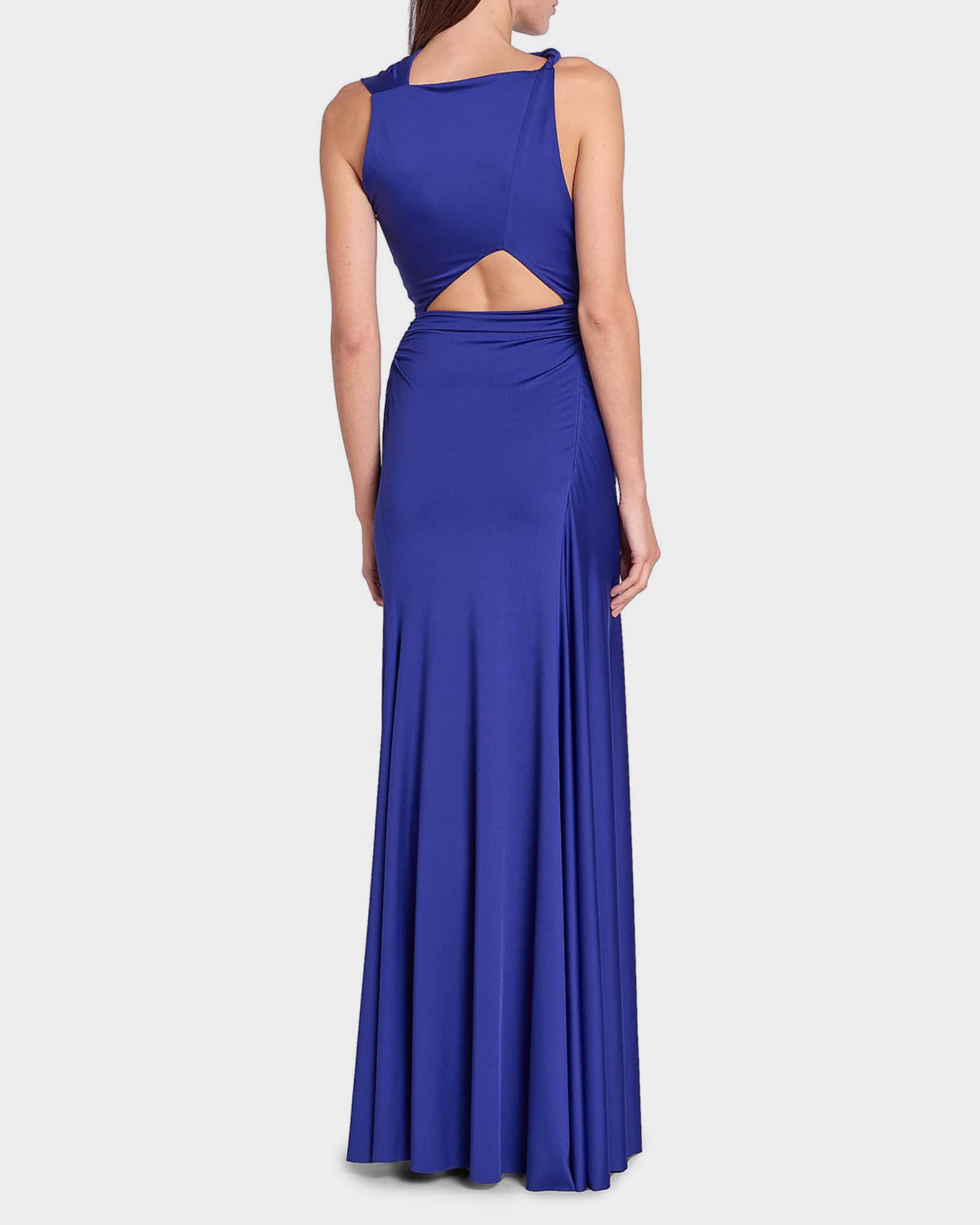 Victoria Beckham Sleeveless Draped Cutout Maxi Dress | Neiman Marcus