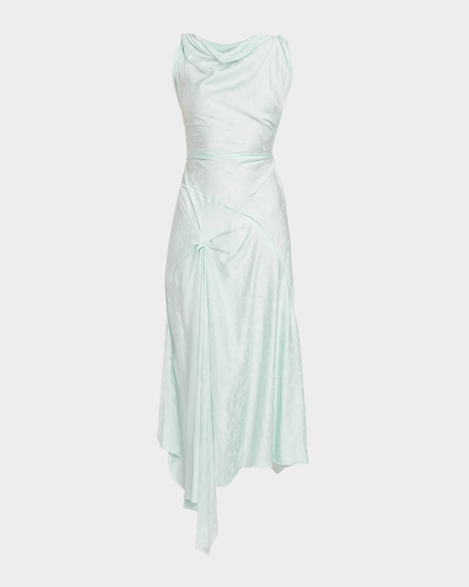 Victoria Beckham Posy Midi Dress In Aquamarine - 6 - Womens