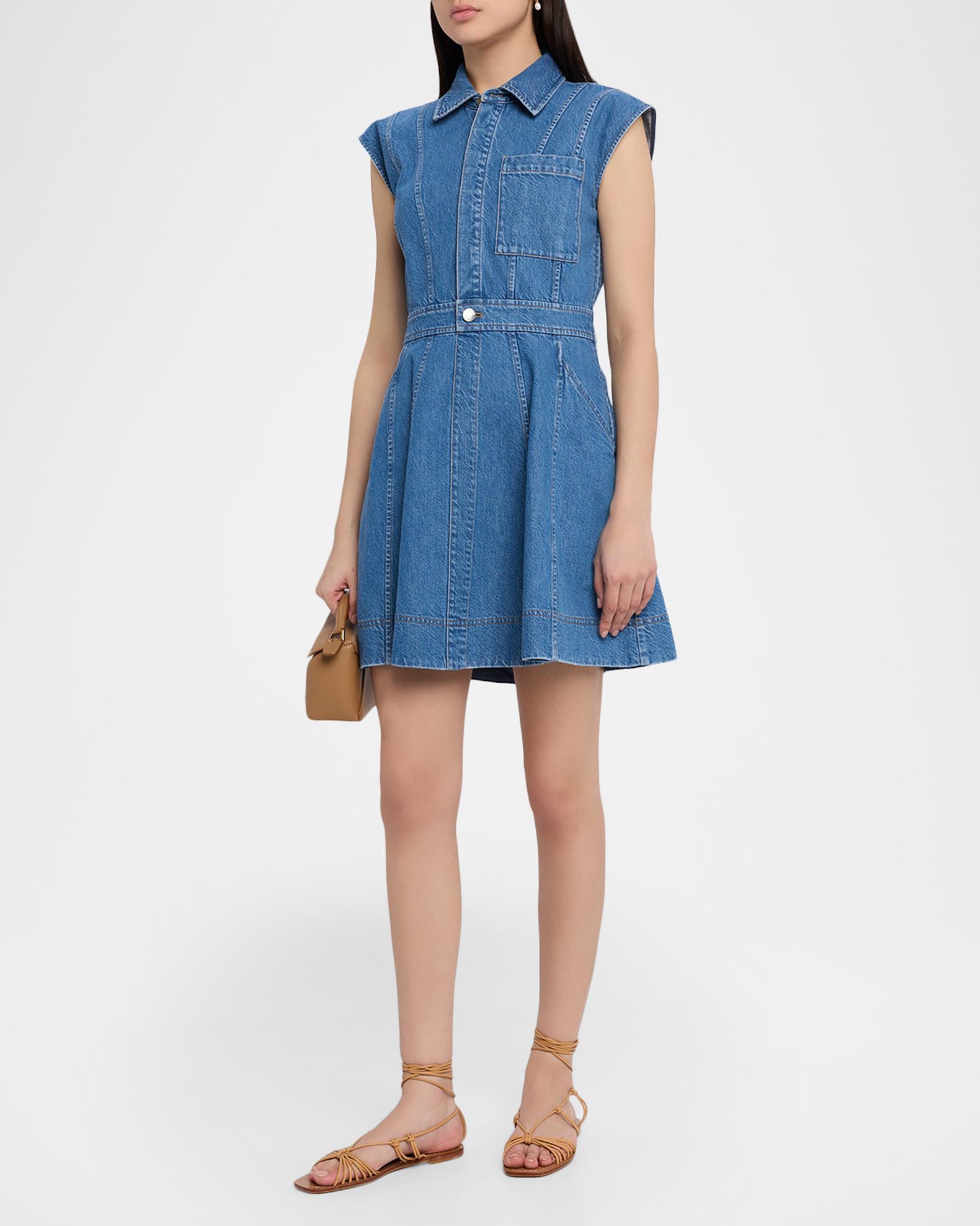 button ruffle hem denim dress Nova Tie Waist Down Mini – Brick + Ivy Market White denim h&m dress petti skirt ballet pink This dress is crafted Style:EP00904WH