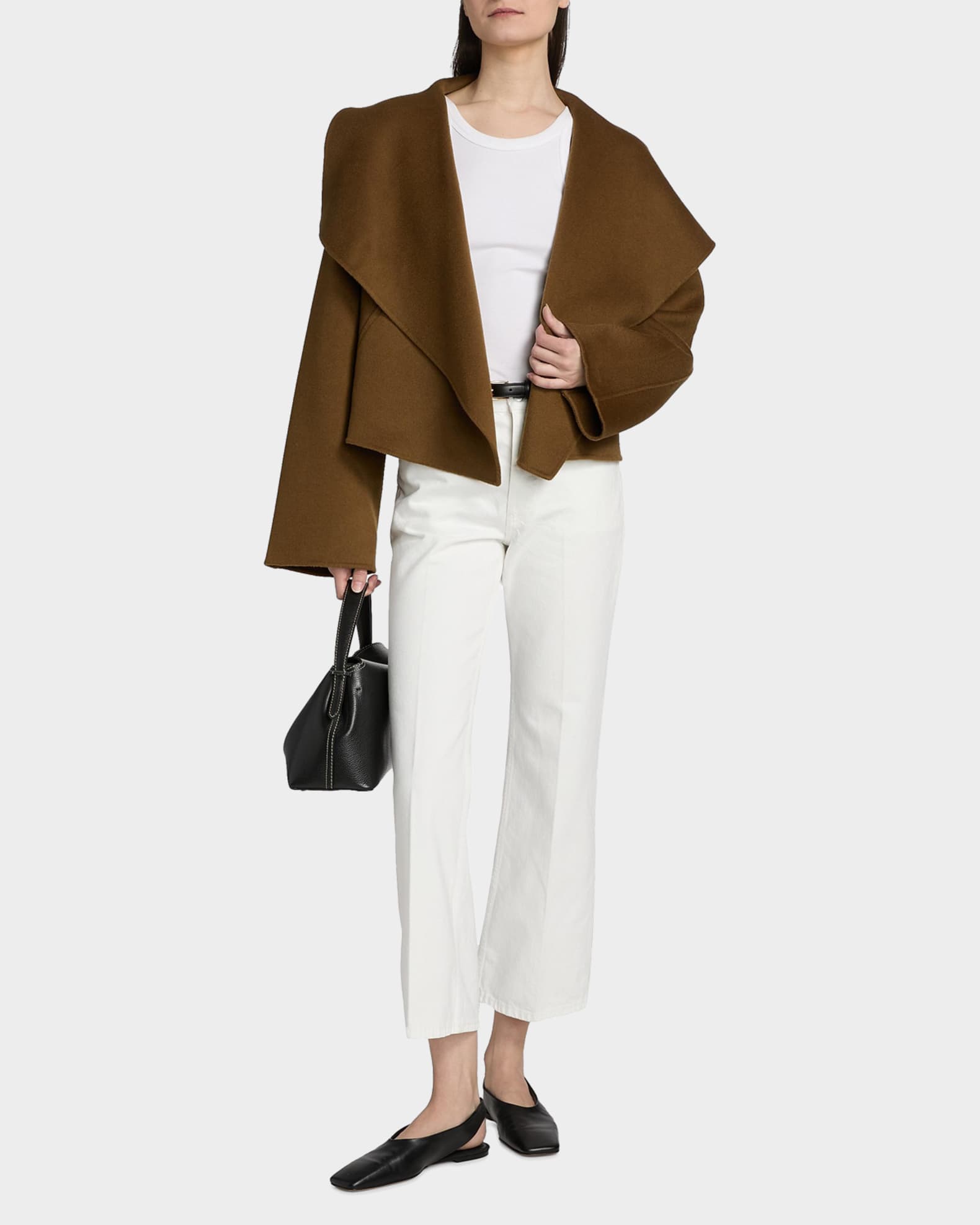 Toteme Signature Cropped Wool Double Jacket | Neiman Marcus