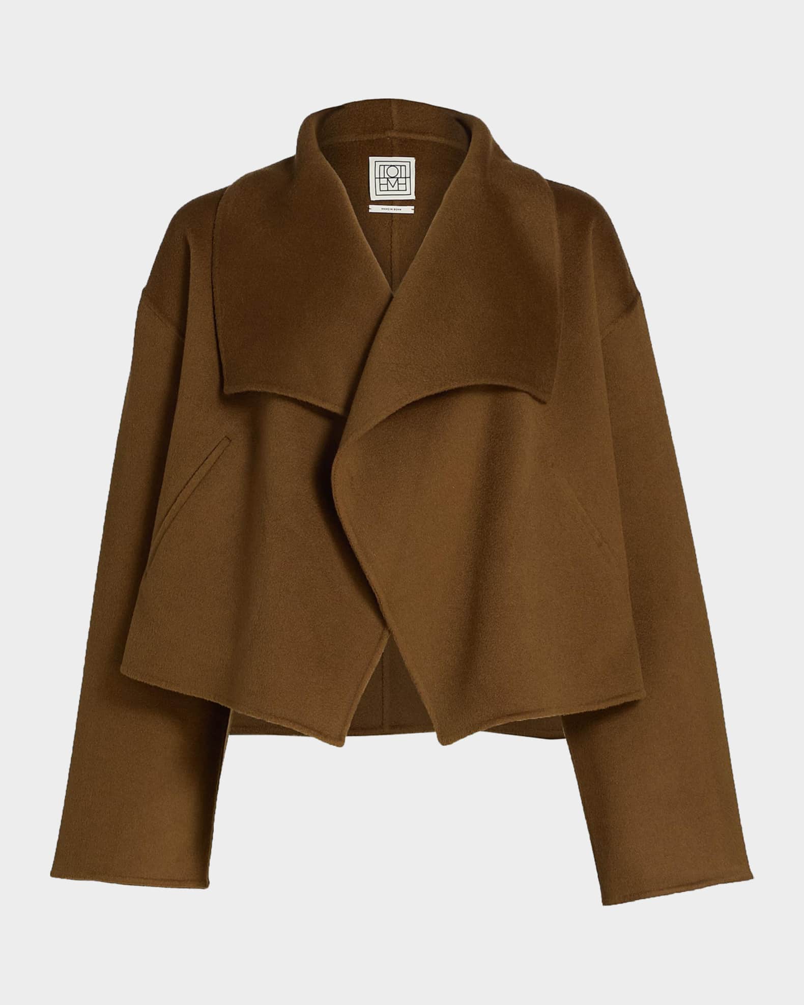 Toteme Signature Cropped Wool Double Jacket | Neiman Marcus