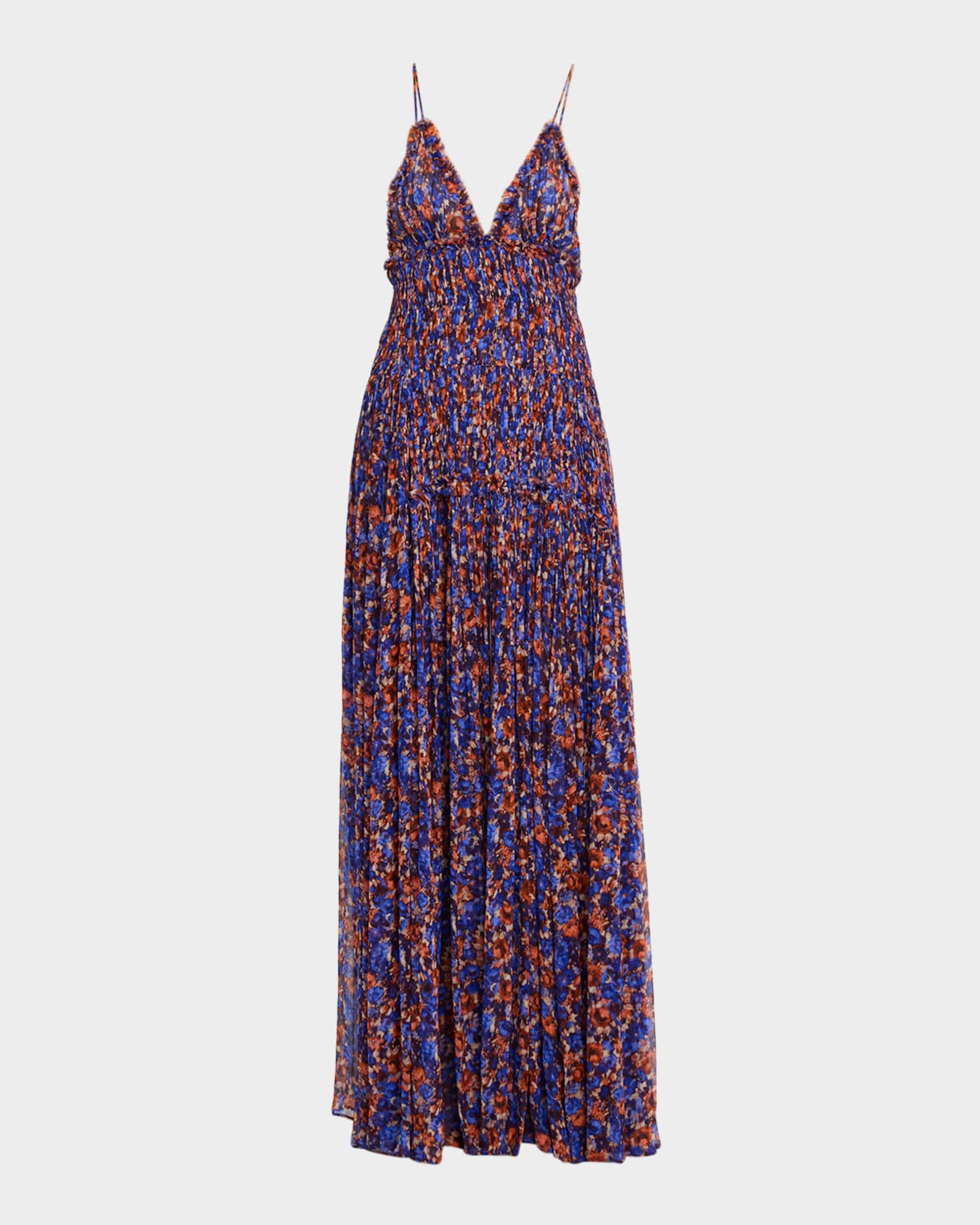 Ulla Johnson Atrani Floral Silk Chiffon Maxi Dress | Neiman Marcus