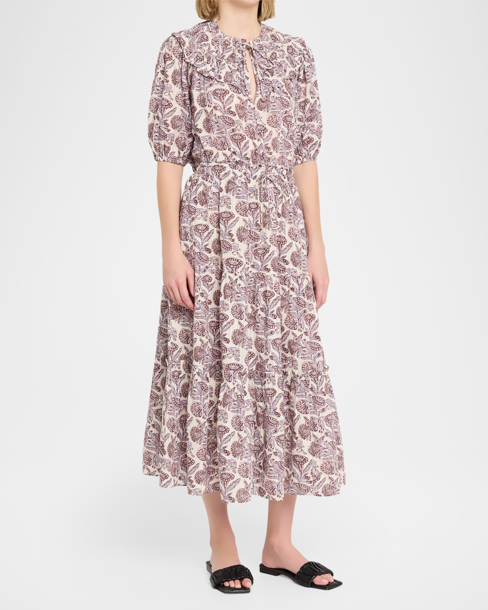 knee length dresses for ladies Nessa white midi  NUBES sleepwear