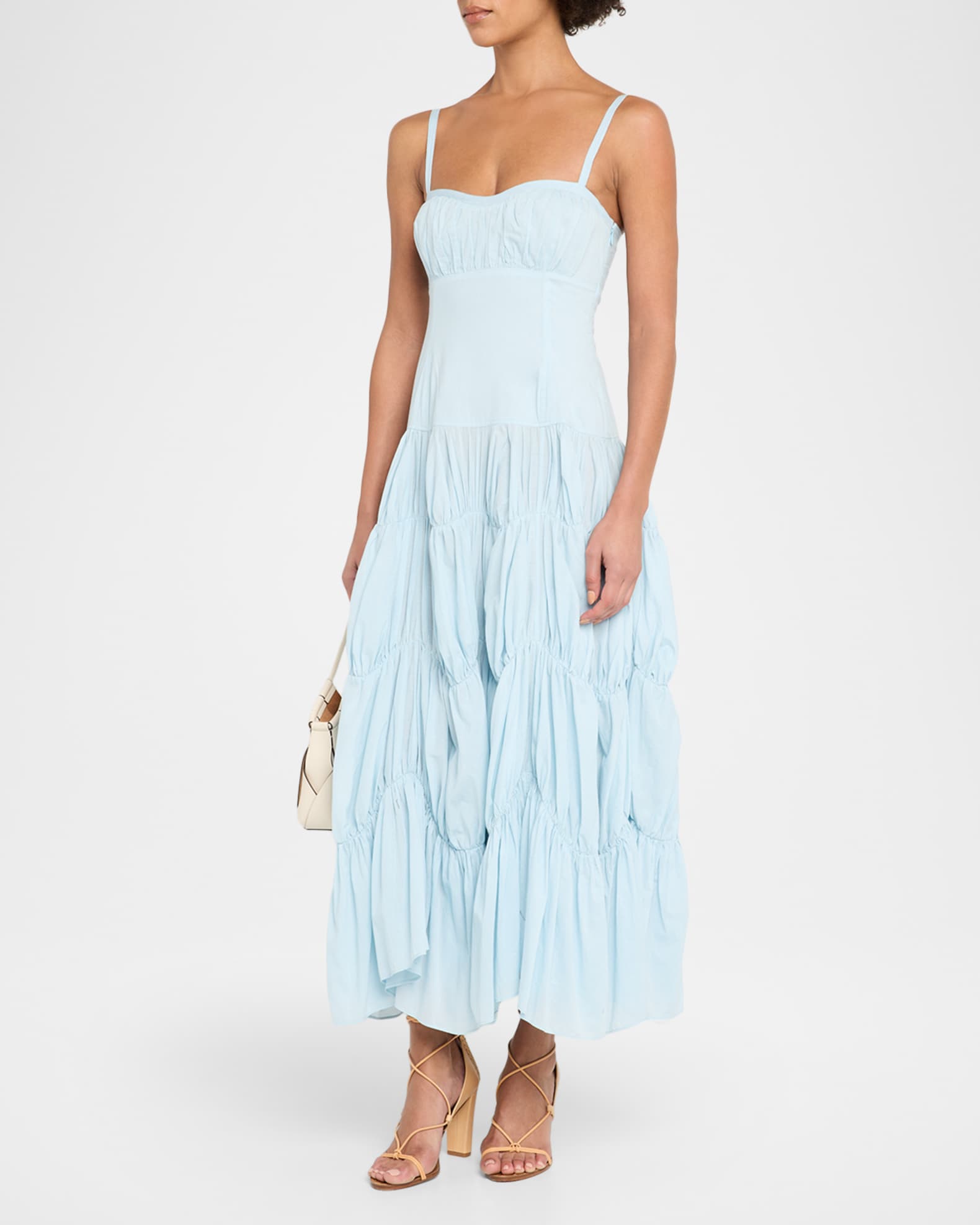 knee length dresses for ladies Double Gauze Tiered Cotton Midi Shirt Dress – Shoptiques