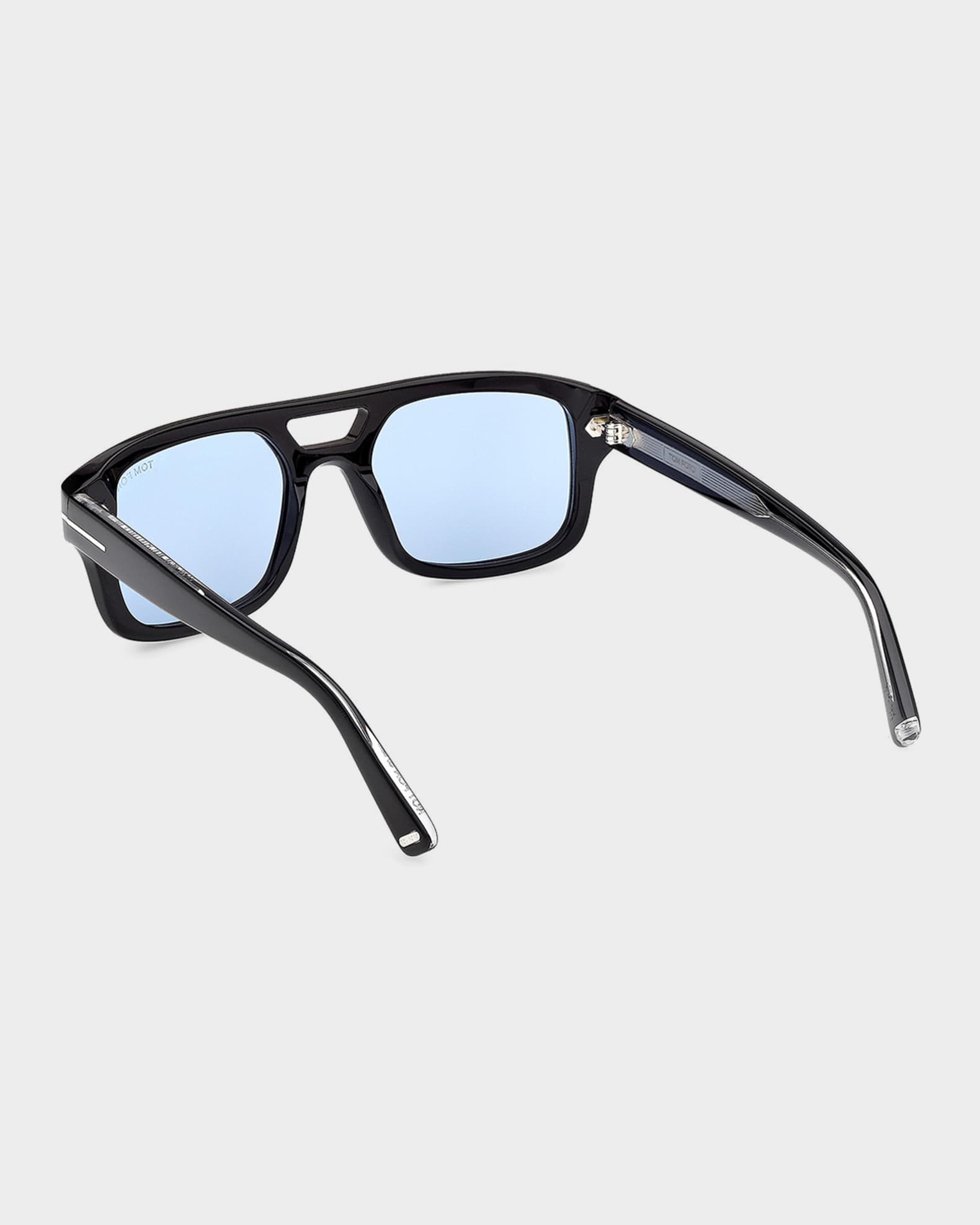 TOM FORD Men's Icon Double-Bridge Acetate Rectangle Sunglasses