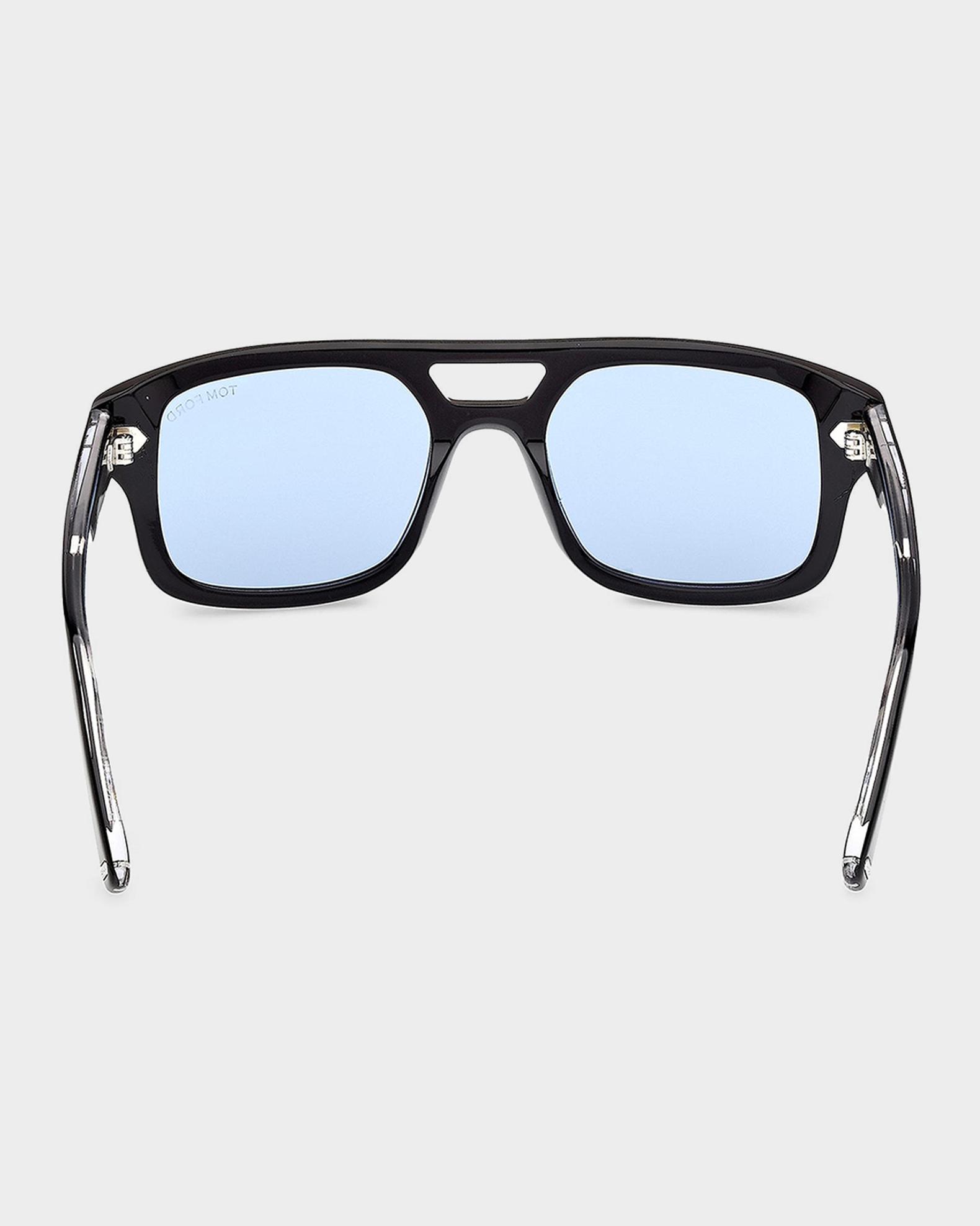TOM FORD Men's Icon Double-Bridge Acetate Rectangle Sunglasses
