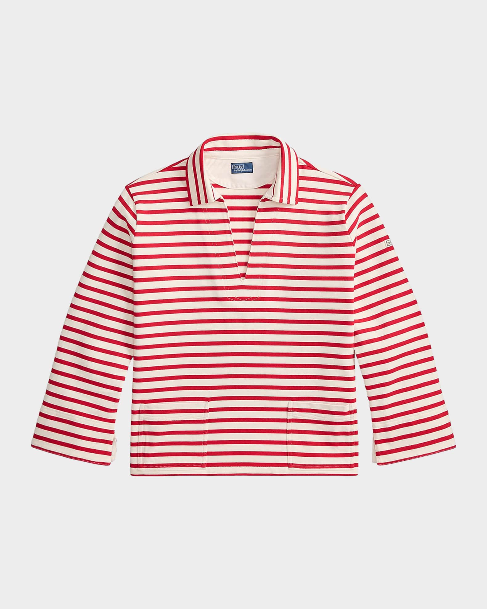 Polo Ralph Lauren Striped Split-Placket Mariner Tee | Neiman Marcus