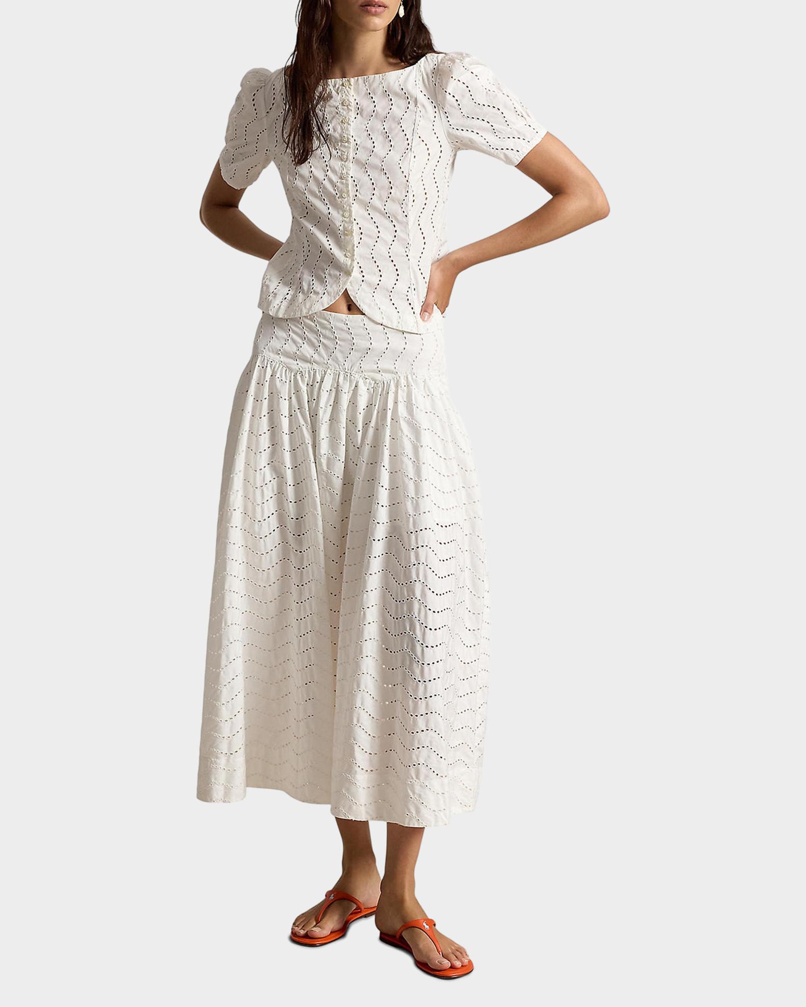 Polo Ralph Lauren Cotton Eyelet Maxi Skirt | Neiman Marcus