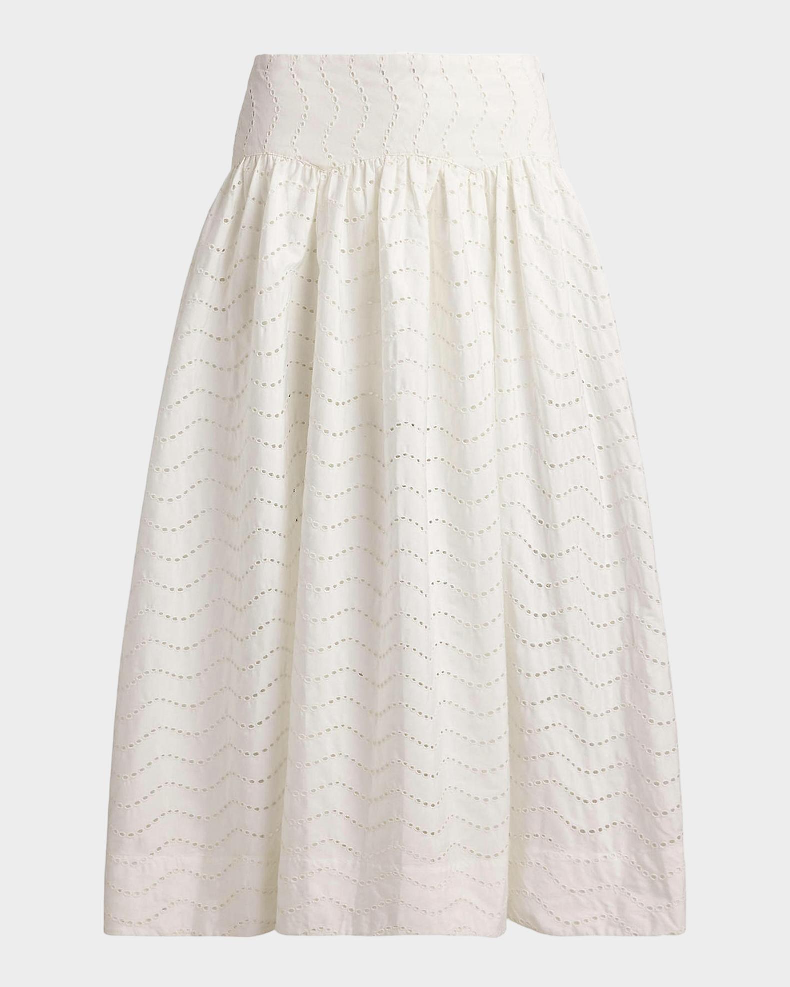 Polo Ralph Lauren Cotton Eyelet Midi Skirt | Neiman Marcus display picture 1
