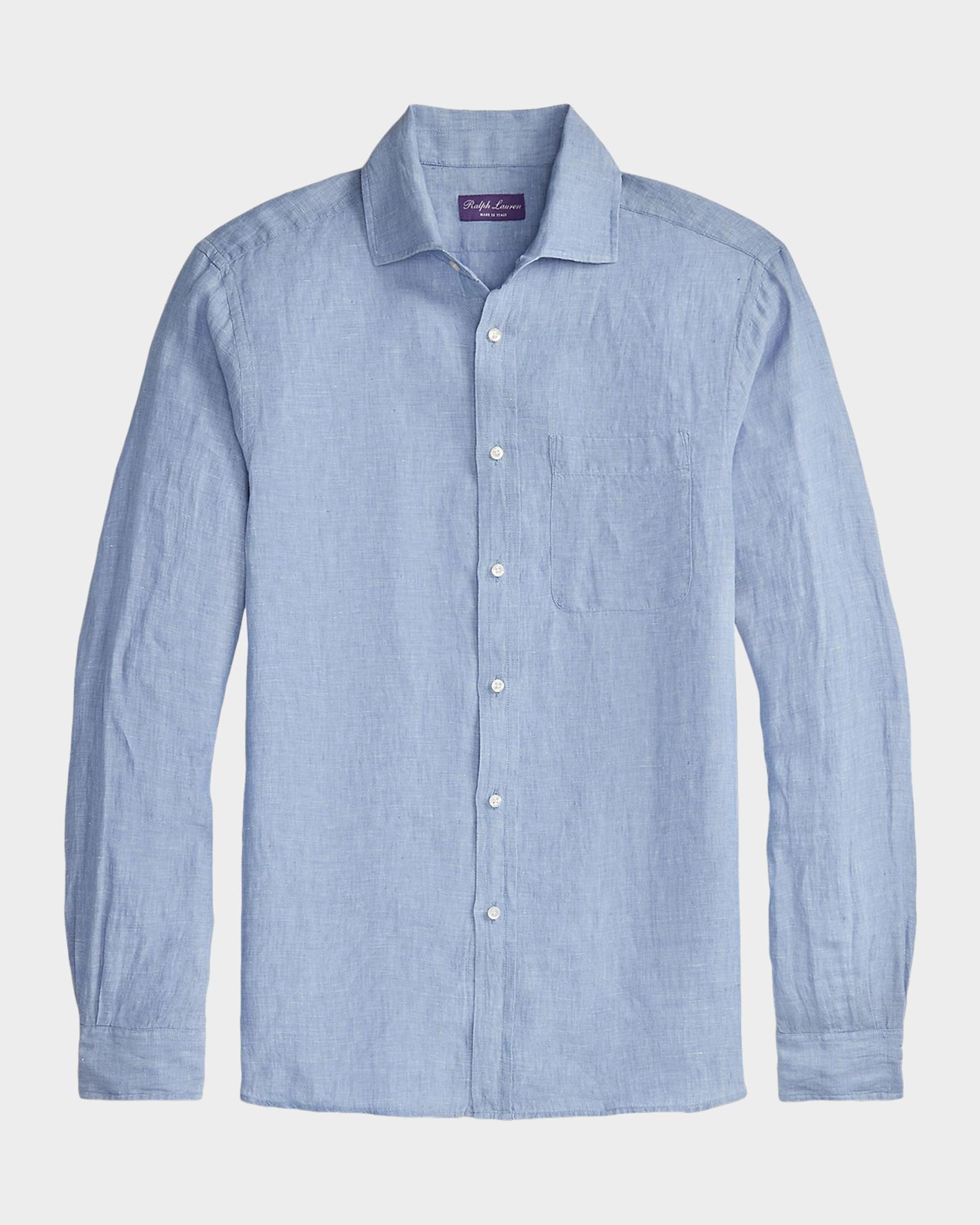 M！ Ralph Lauren Purple Label Shirt LINEN Ralph Lauren Purple Label Linen Chambray Shirt | Neiman Marcus