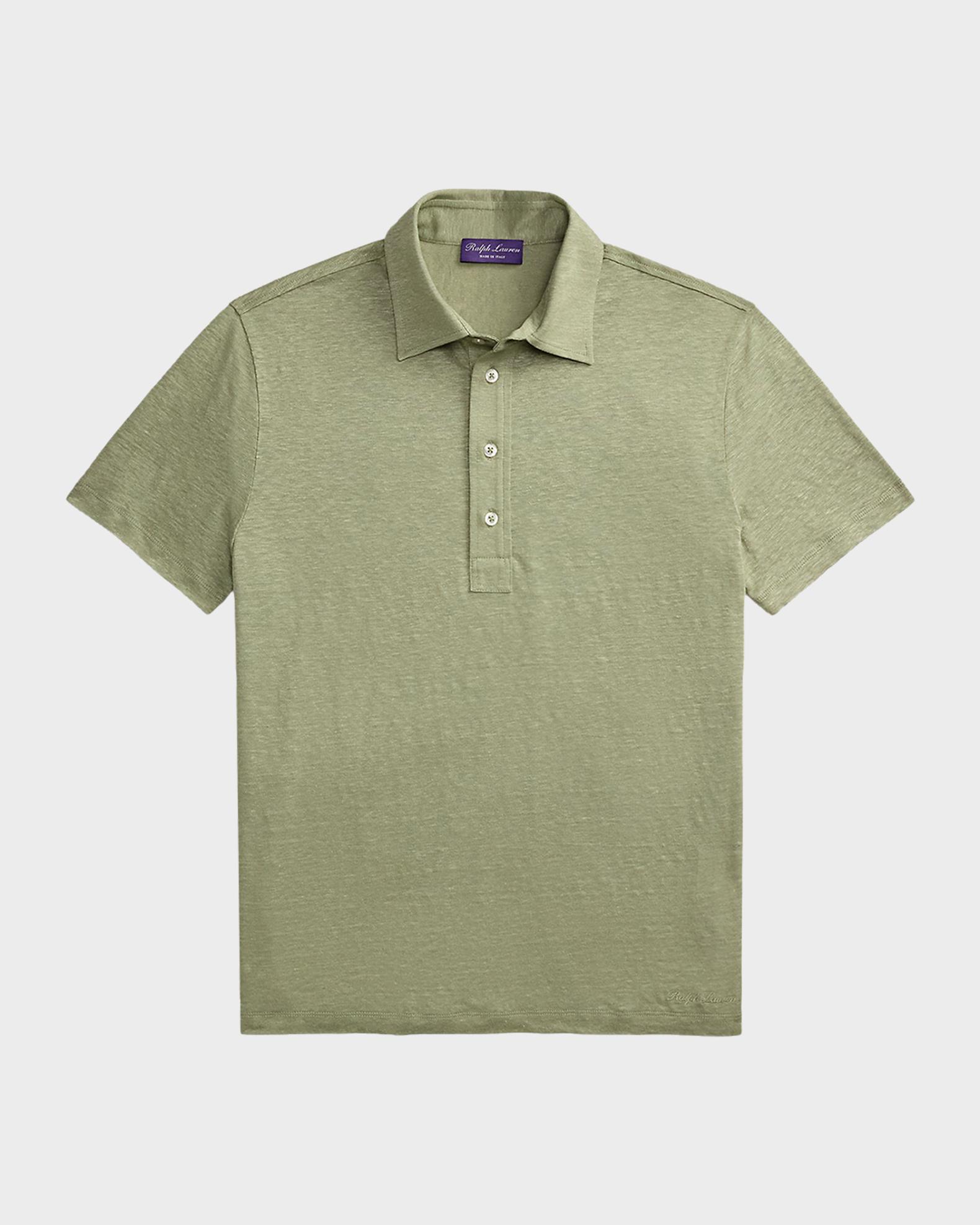 Ralph Lauren Purple Label Men's Linen Jersey Polo Shirt | Neiman