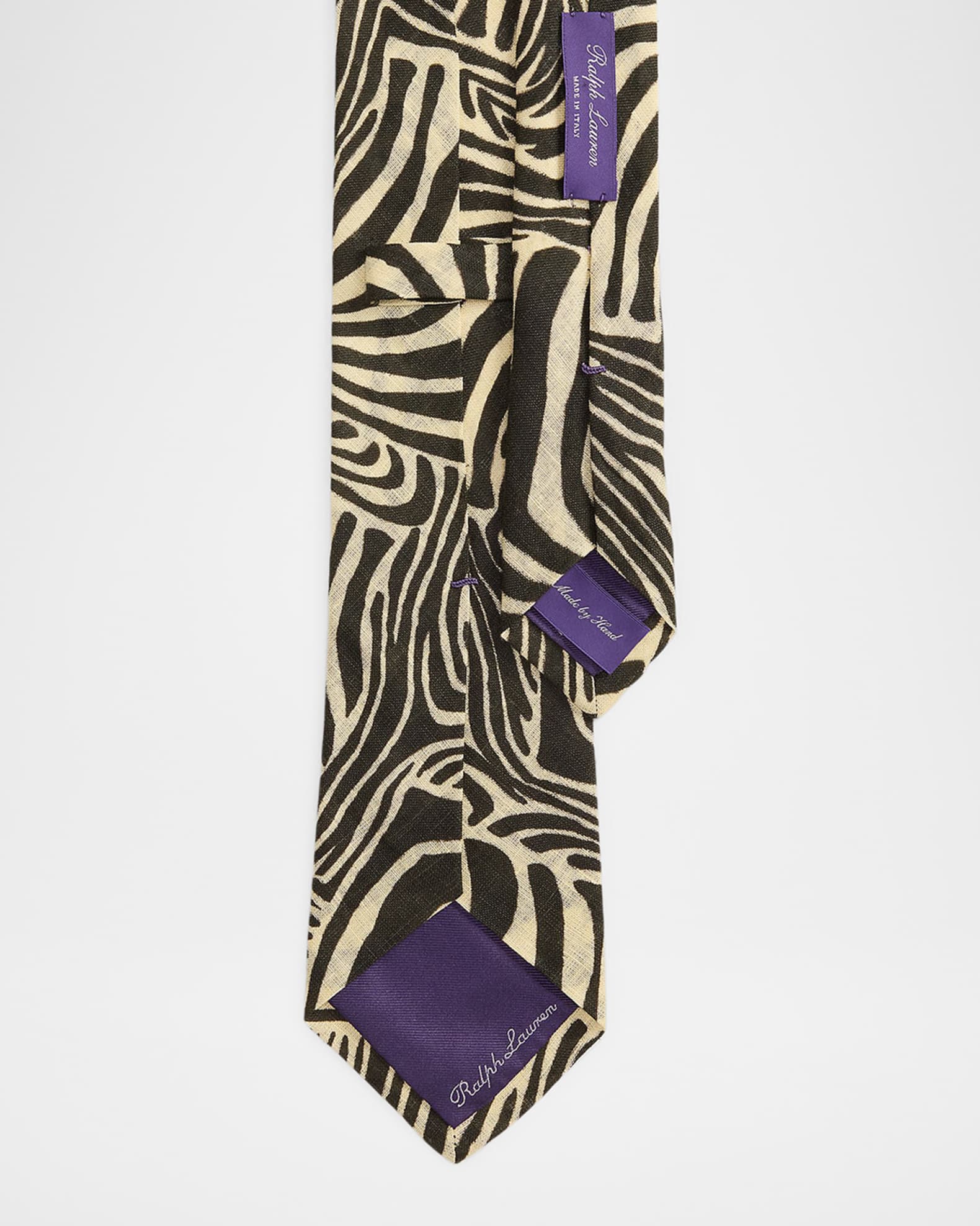 Ralph Lauren Purple Label／リネンタイ／フローラル／伊製 Ralph Lauren Purple Label Men's Zebra-Print Linen Tie | Neiman Marcus