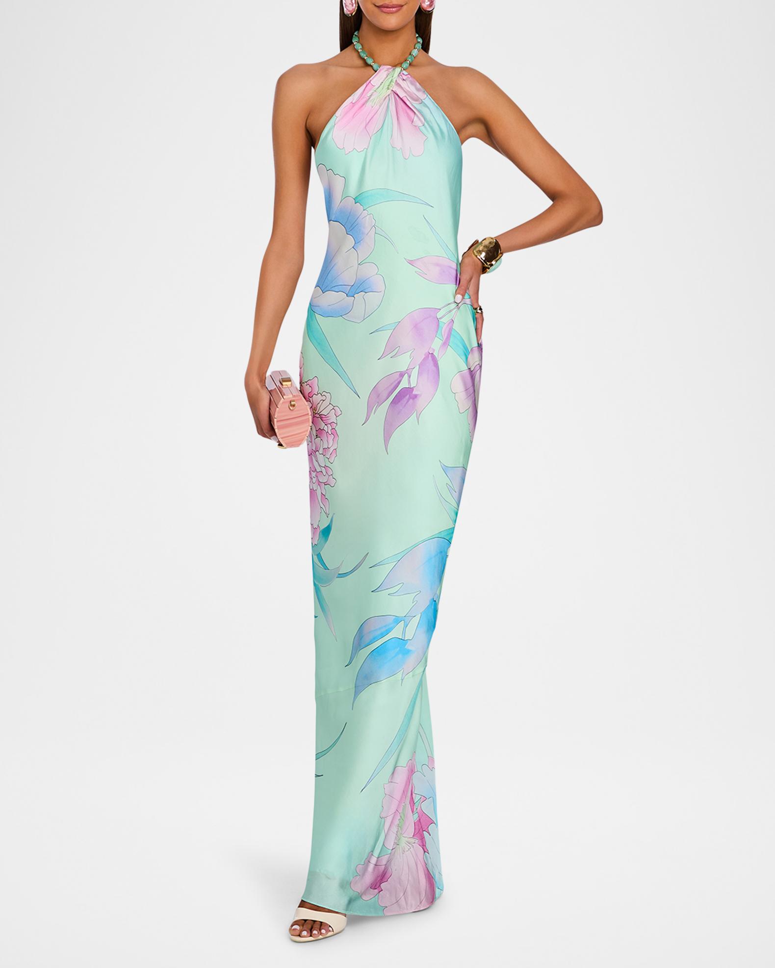 retrofete halter dress Women's Anat Floral - Multi - Size L ruched party dress