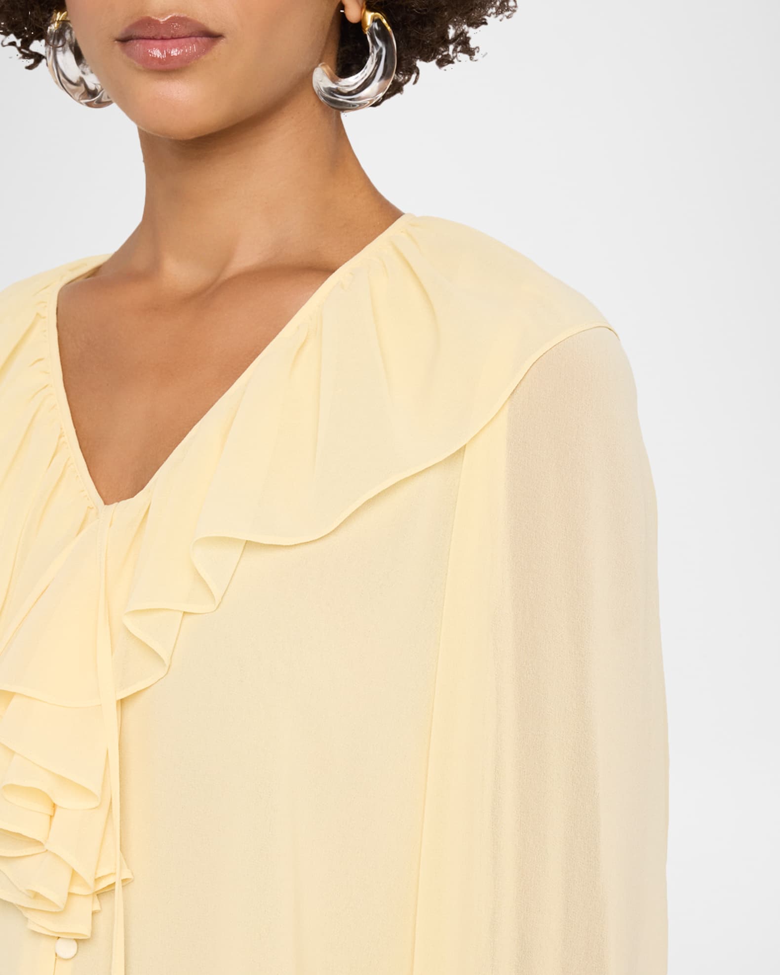 Kobi Halperin Joslyn Ruffle Chiffon Blouse | Neiman Marcus