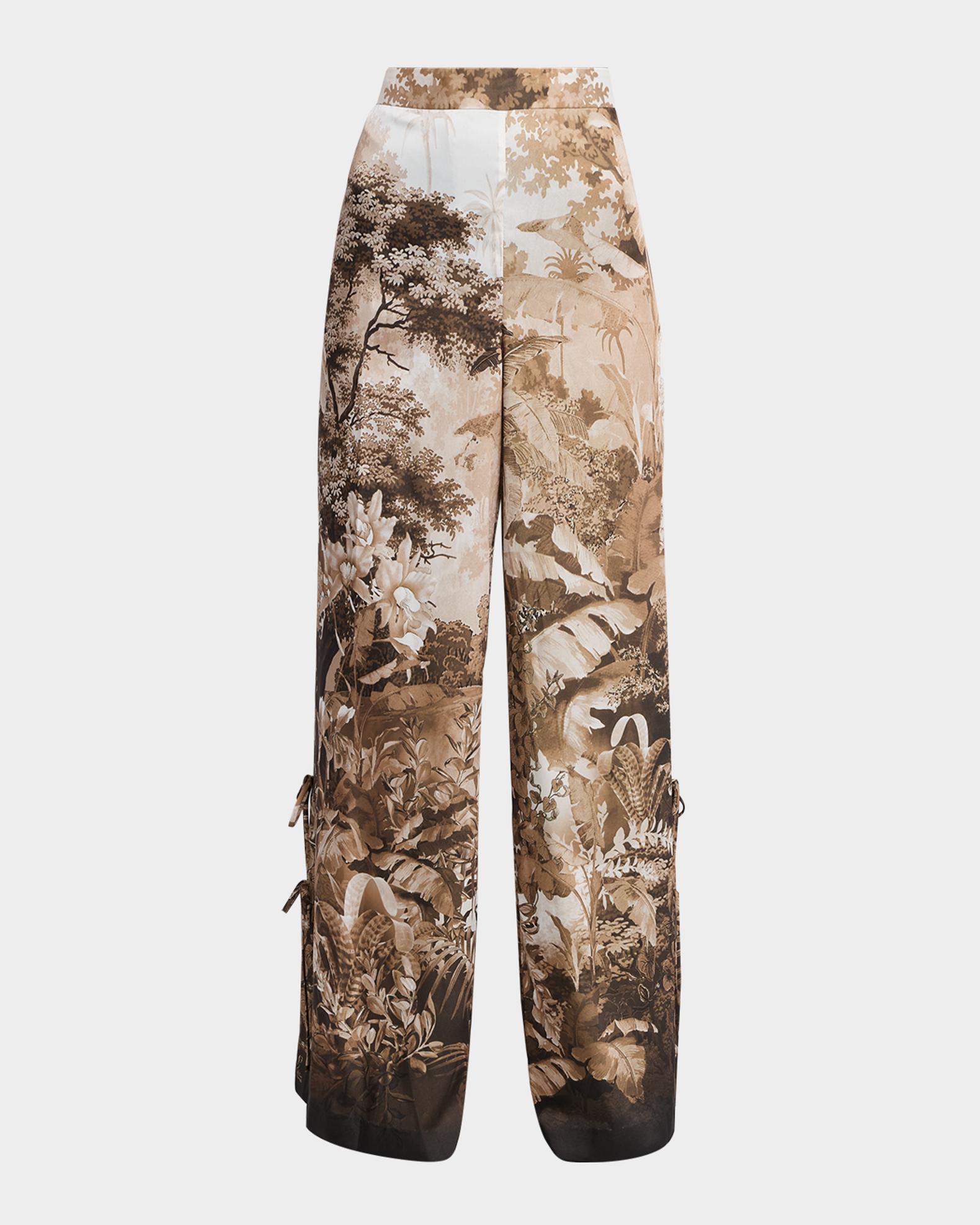 Kobi Halperin Helena Wide-Leg Botanical-Print Pants | Neiman Marcus