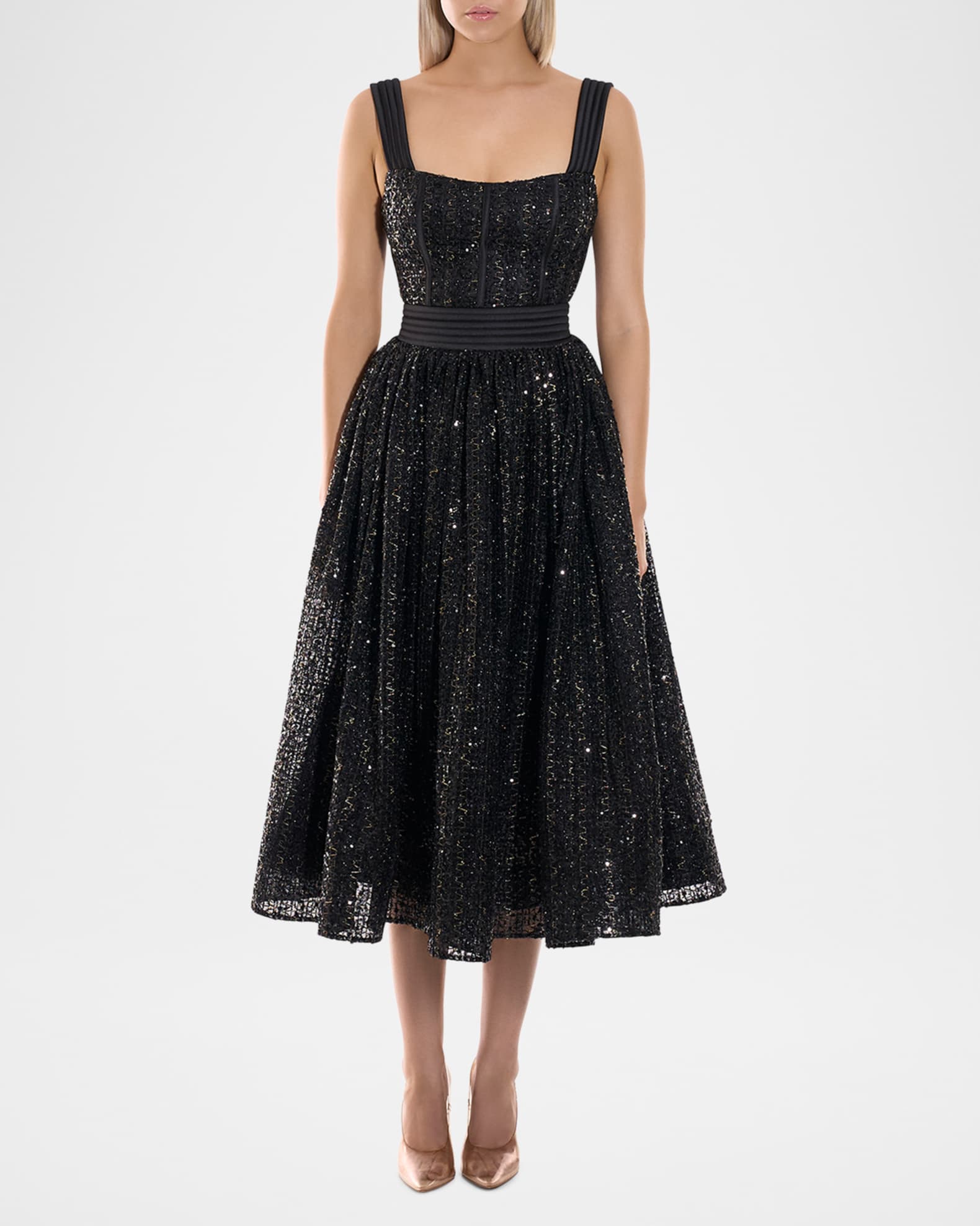 ZHIVAGO Charlotte Sequined Midi Dress | Neiman Marcus