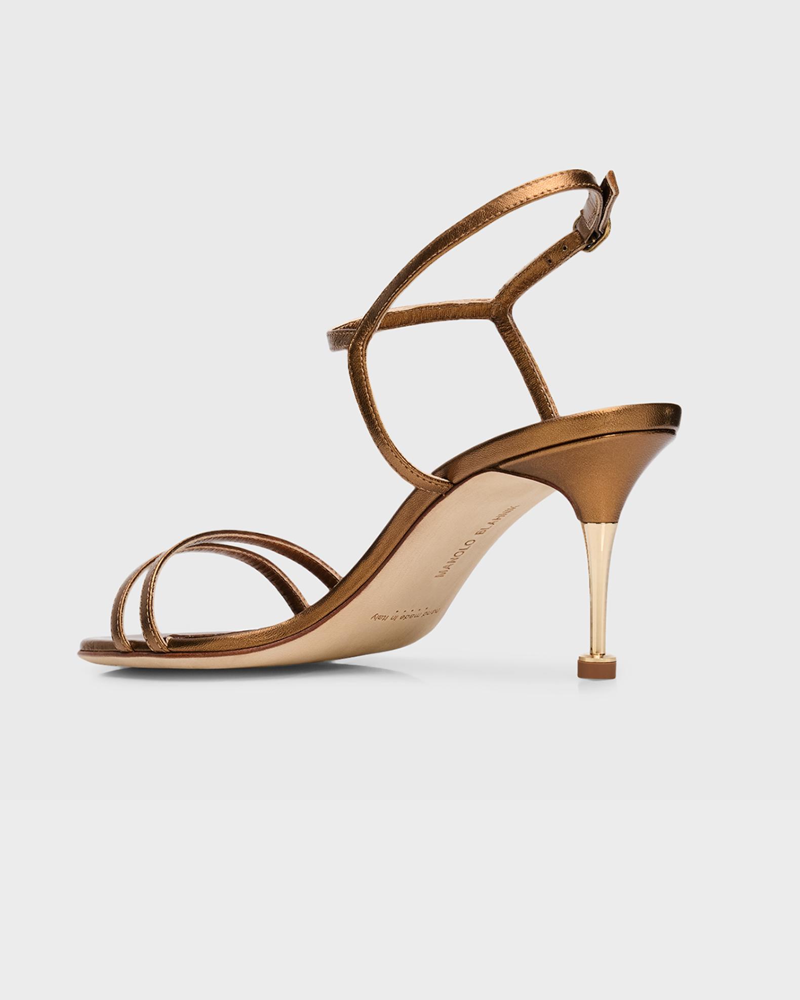 MANOLO BLAHNIK ブラウン スリングバック タキセパ フラット 【本店