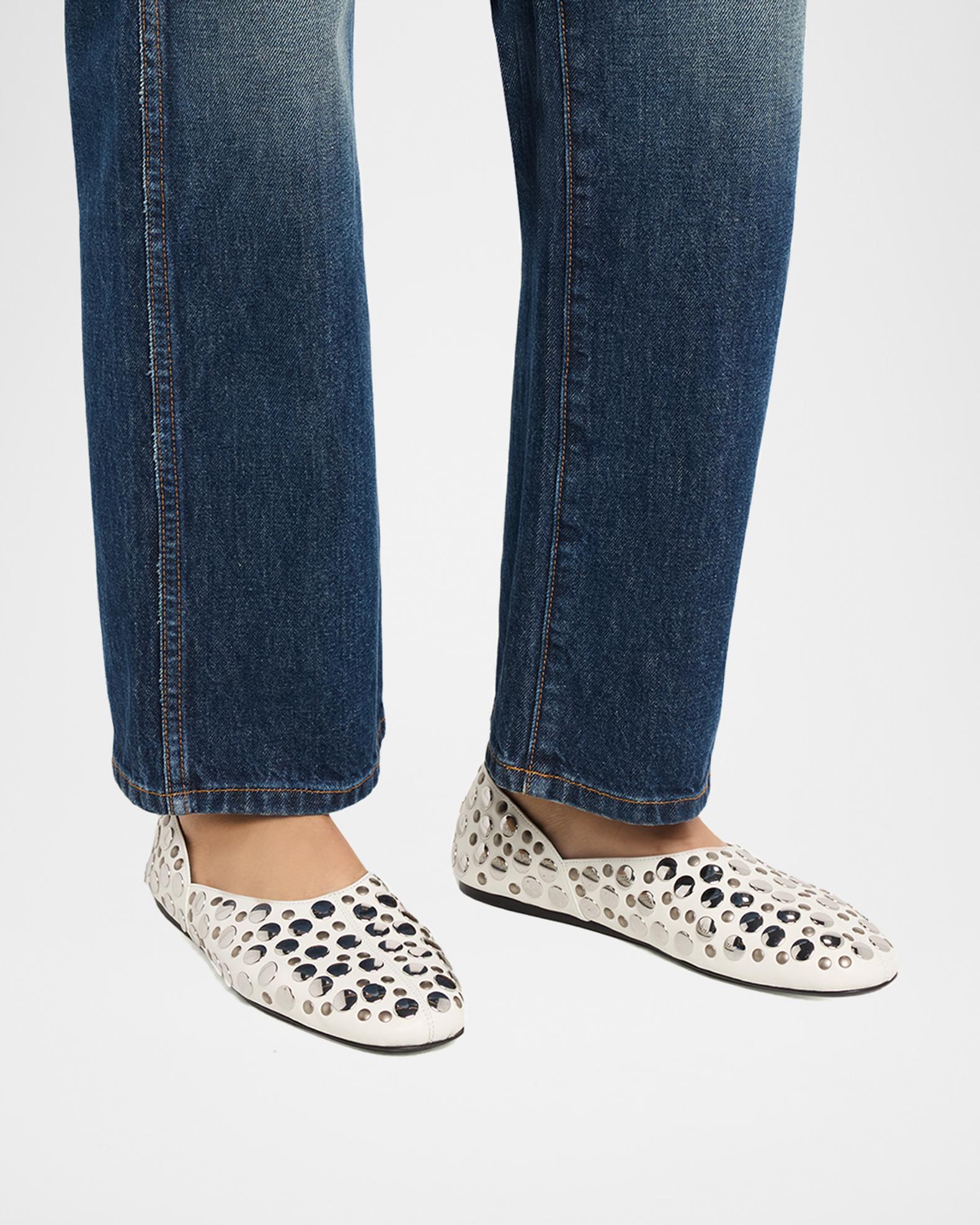 Khaite Jane Studded Leather Ballerina Flats | Neiman Marcus