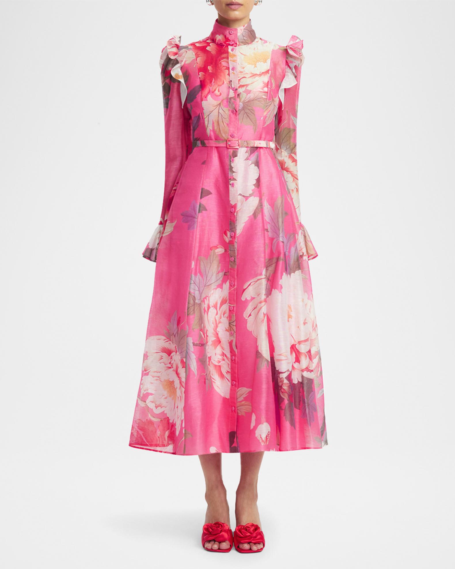 leo lin pink dress - Caroline Lace Short Sleeves Midi Fitted silhouette LEO LIN Roselle Embellished Bustier