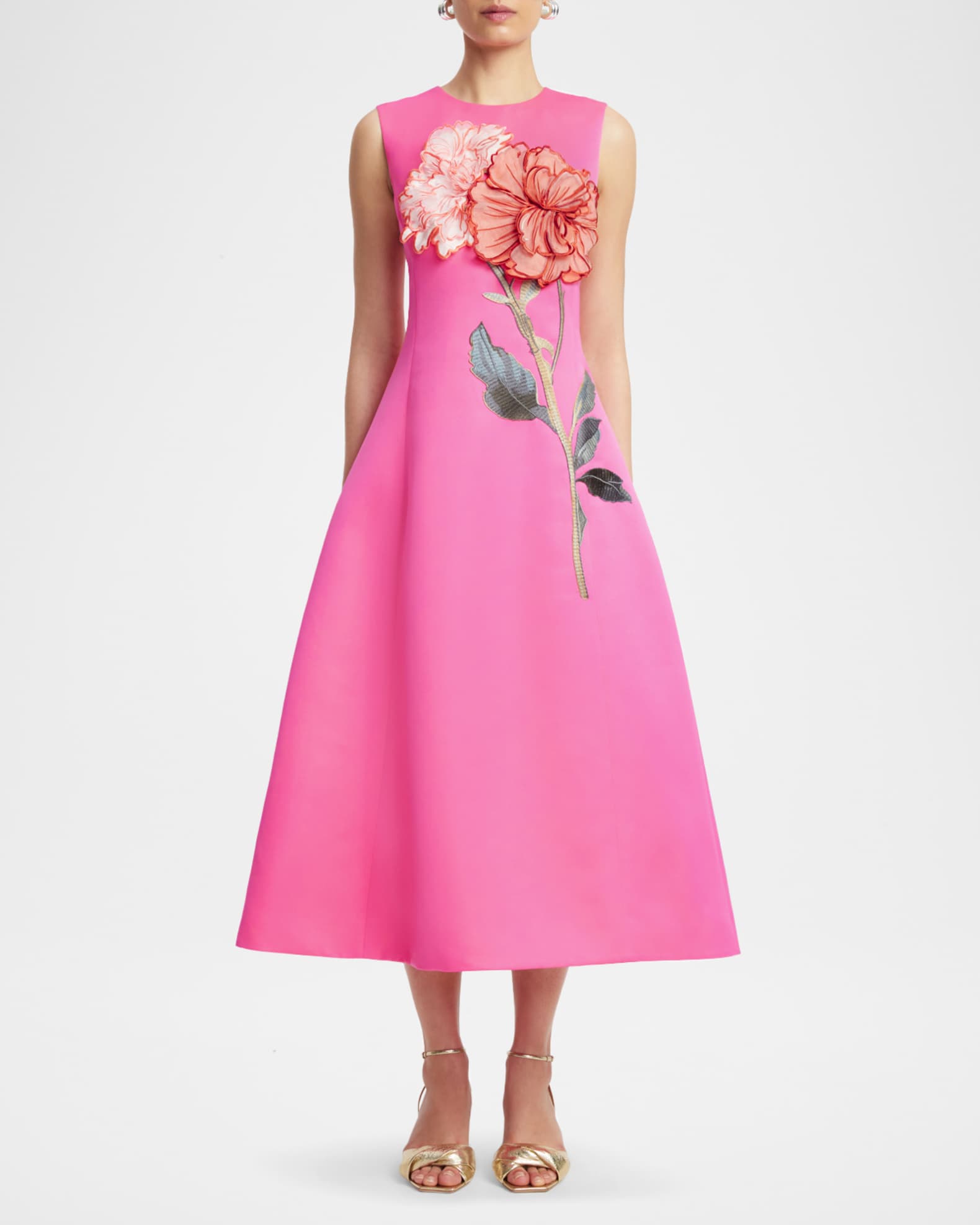 knee length dresses for ladies Fallon Appliqué Floral Mini Dress