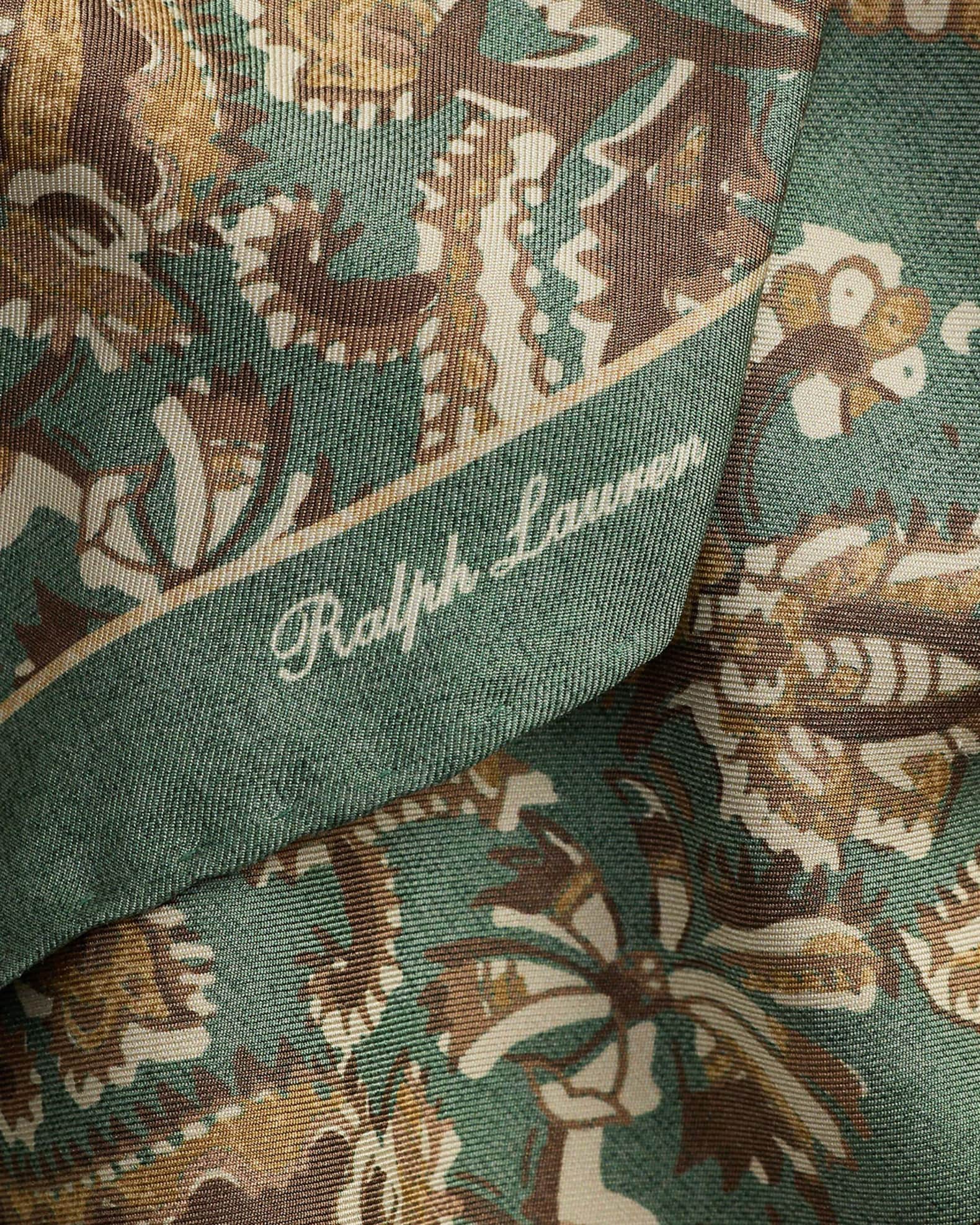 Ralph Lauren Purple Label Print Silk Habotai Neckerchief | Neiman