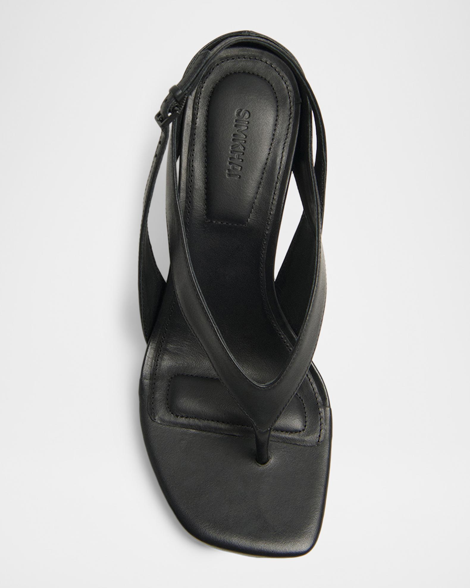 SIMKHAI Darya Leather Wedge Thong Sandals | Neiman Marcus