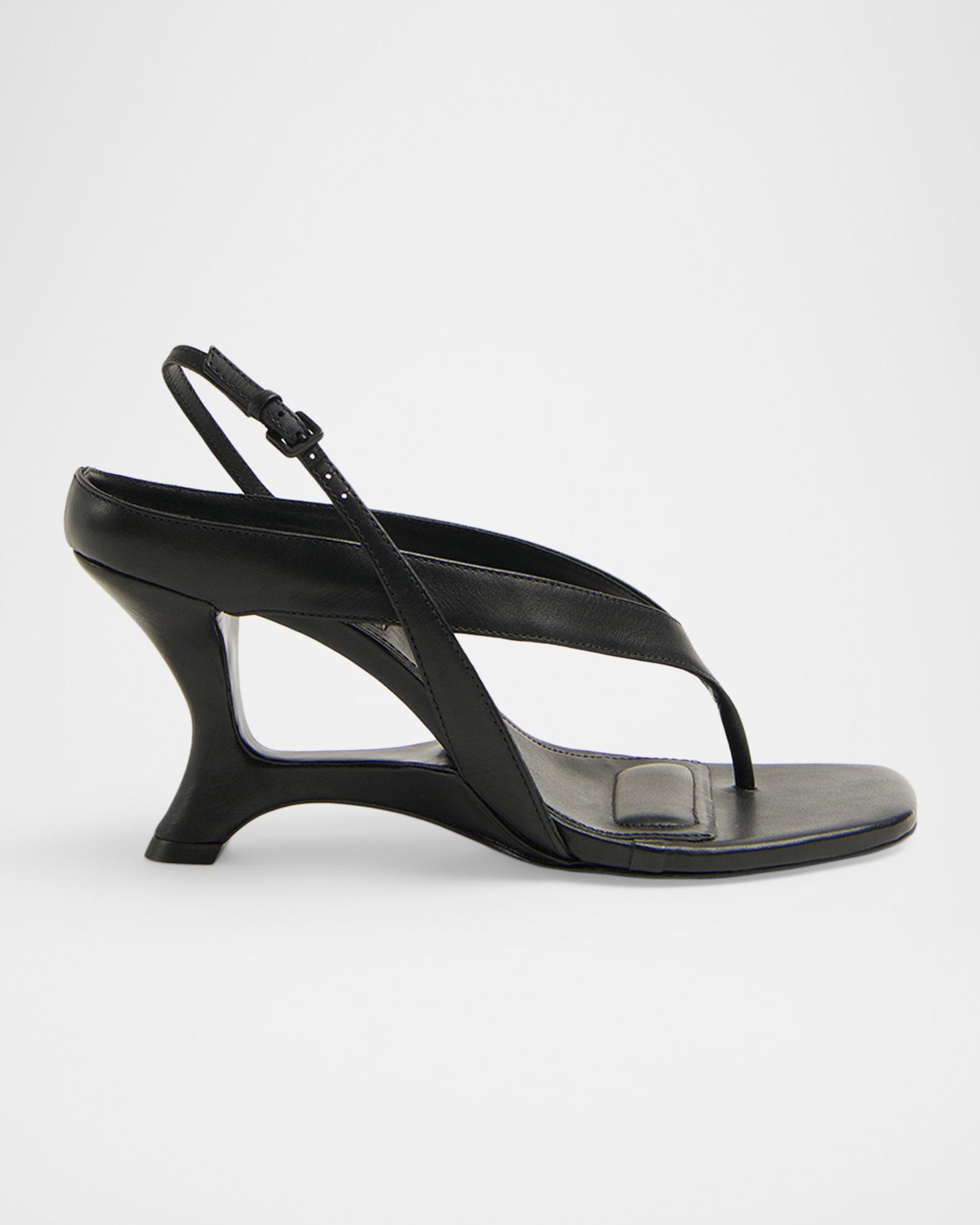 SIMKHAI Darya Leather Wedge Thong Sandals | Neiman Marcus