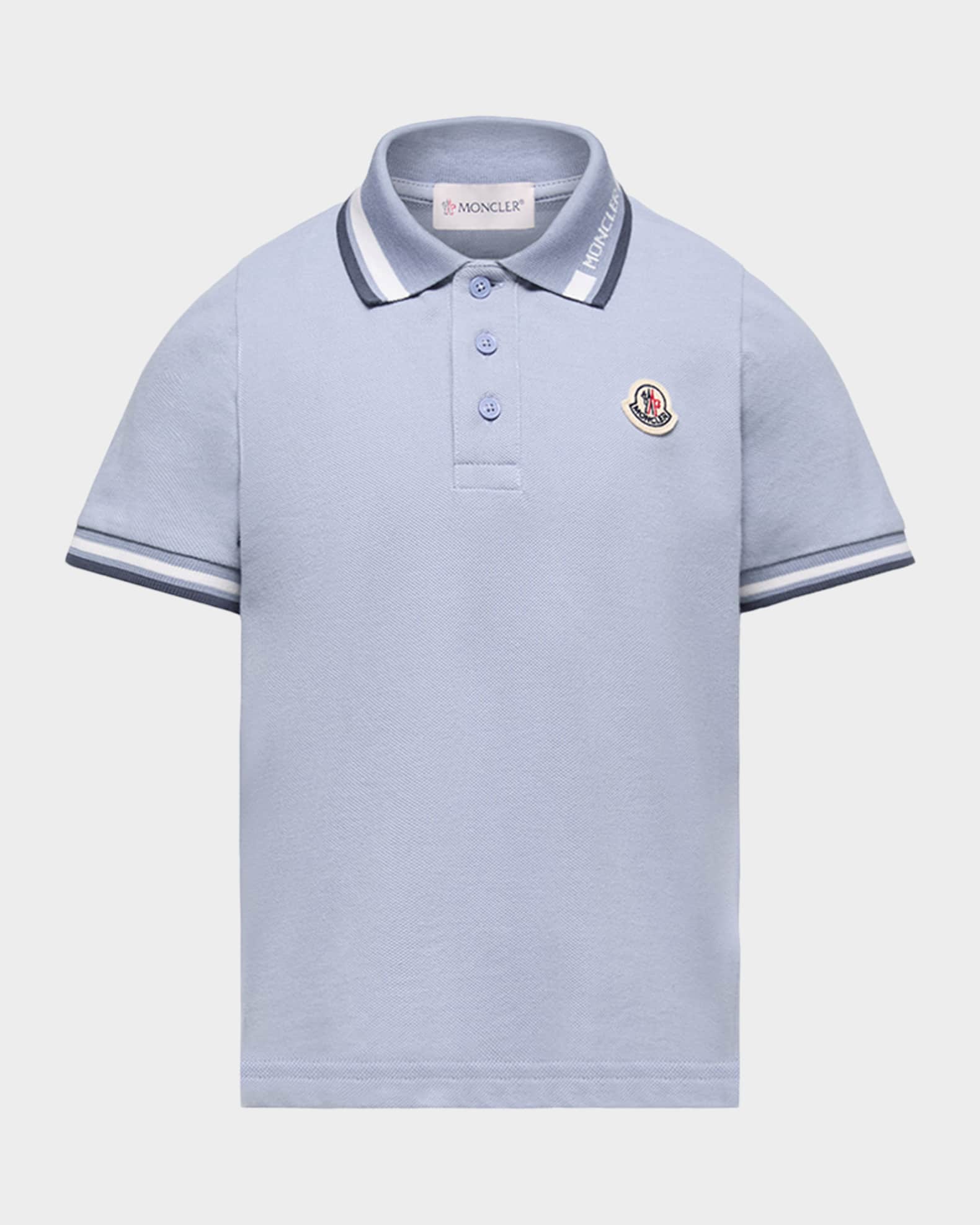 Moncler Boy's Stretch Cotton Pique Polo Shirt, Size 4-6 | Neiman