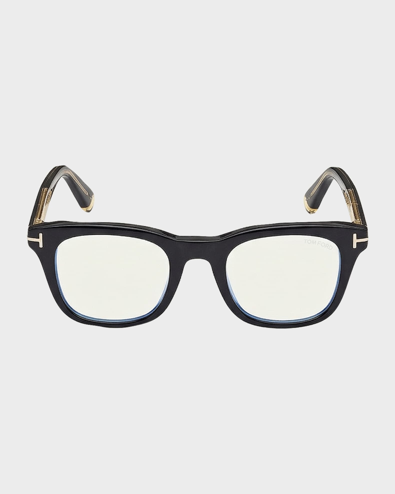 TOM FORD Men's Acetate Square Blue-Block Optical Frames | Neiman