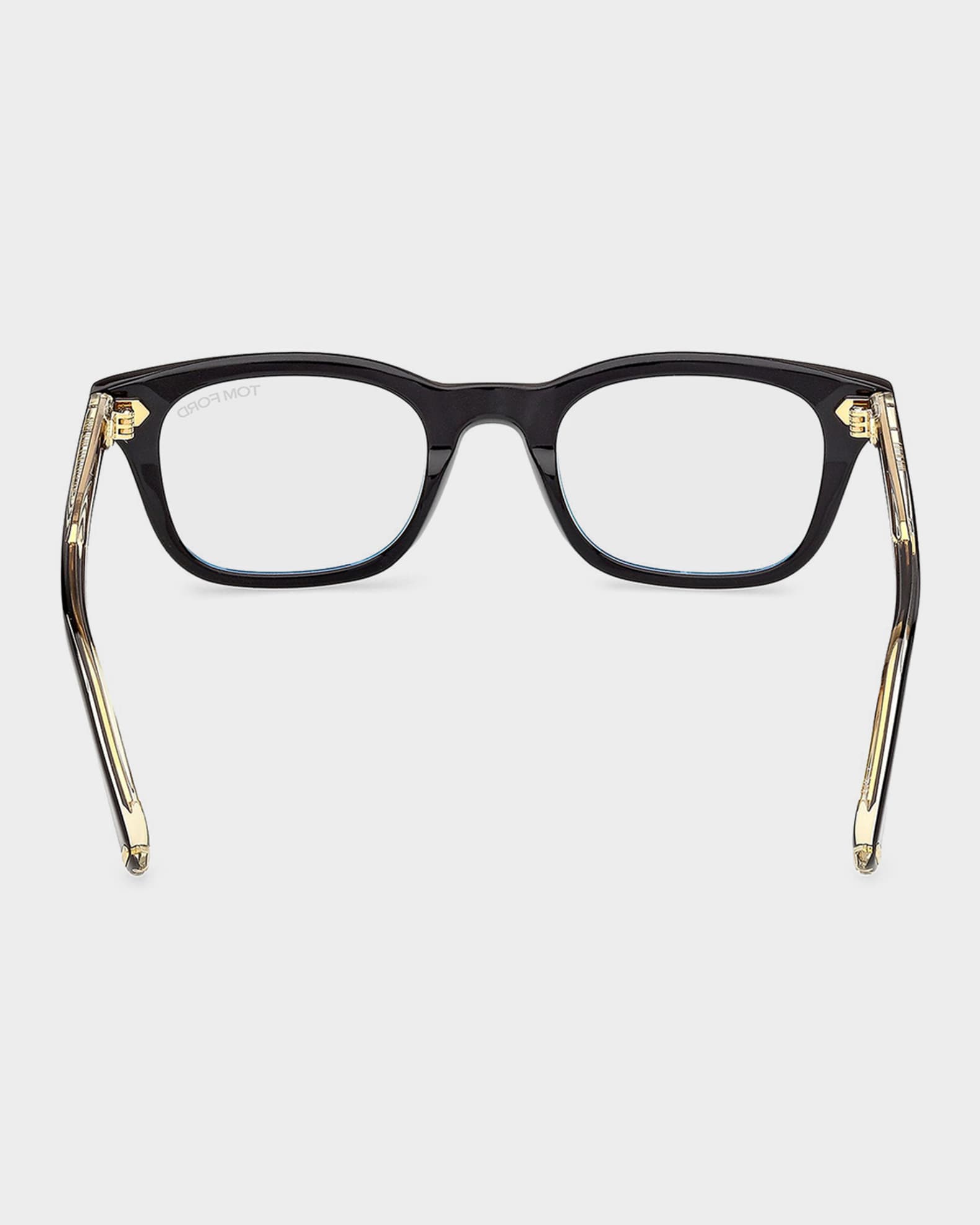 TOM FORD Men's Acetate Square Blue-Block Optical Frames | Neiman