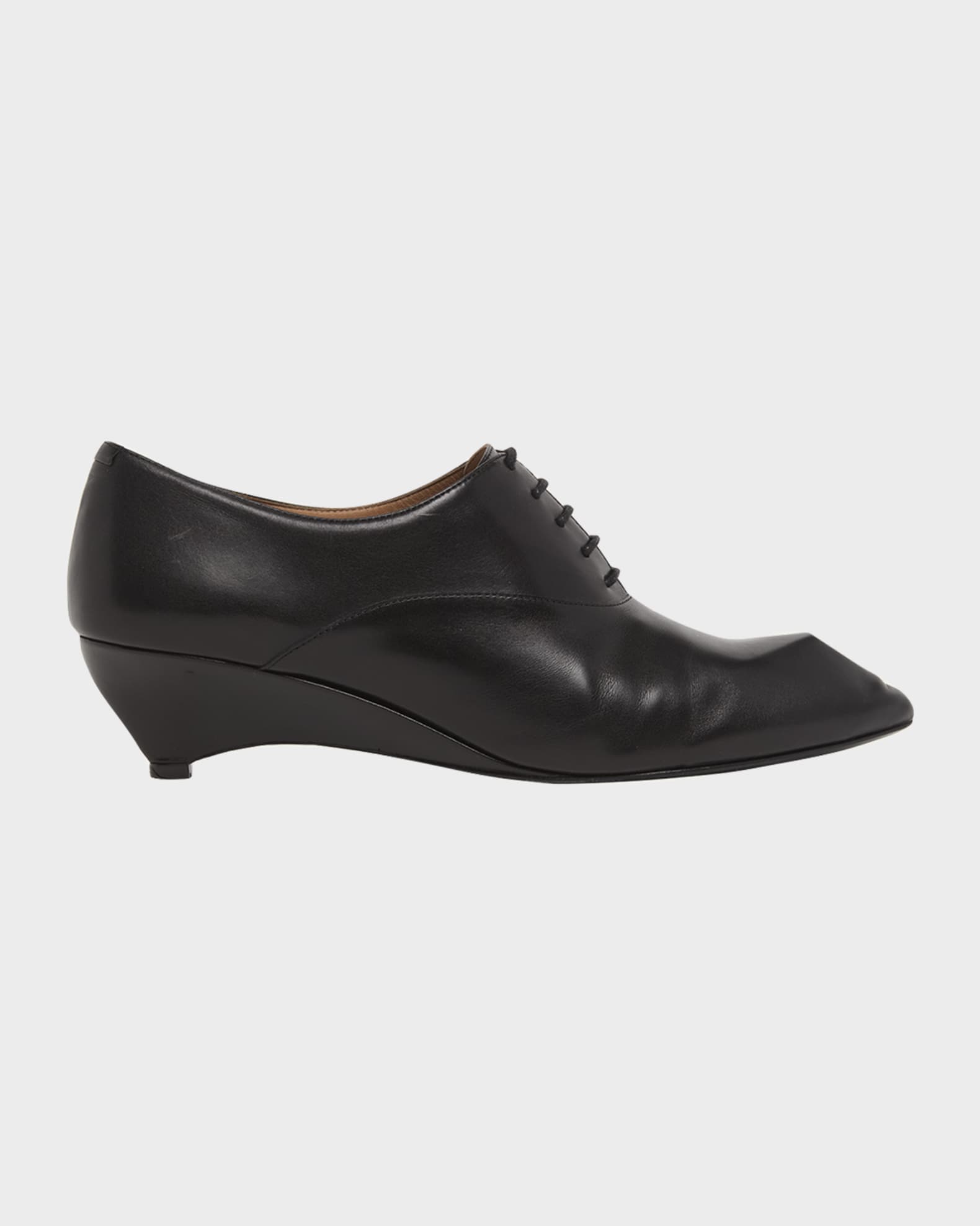 Jil Sander 35mm Leather Oxford Wedges | Neiman Marcus