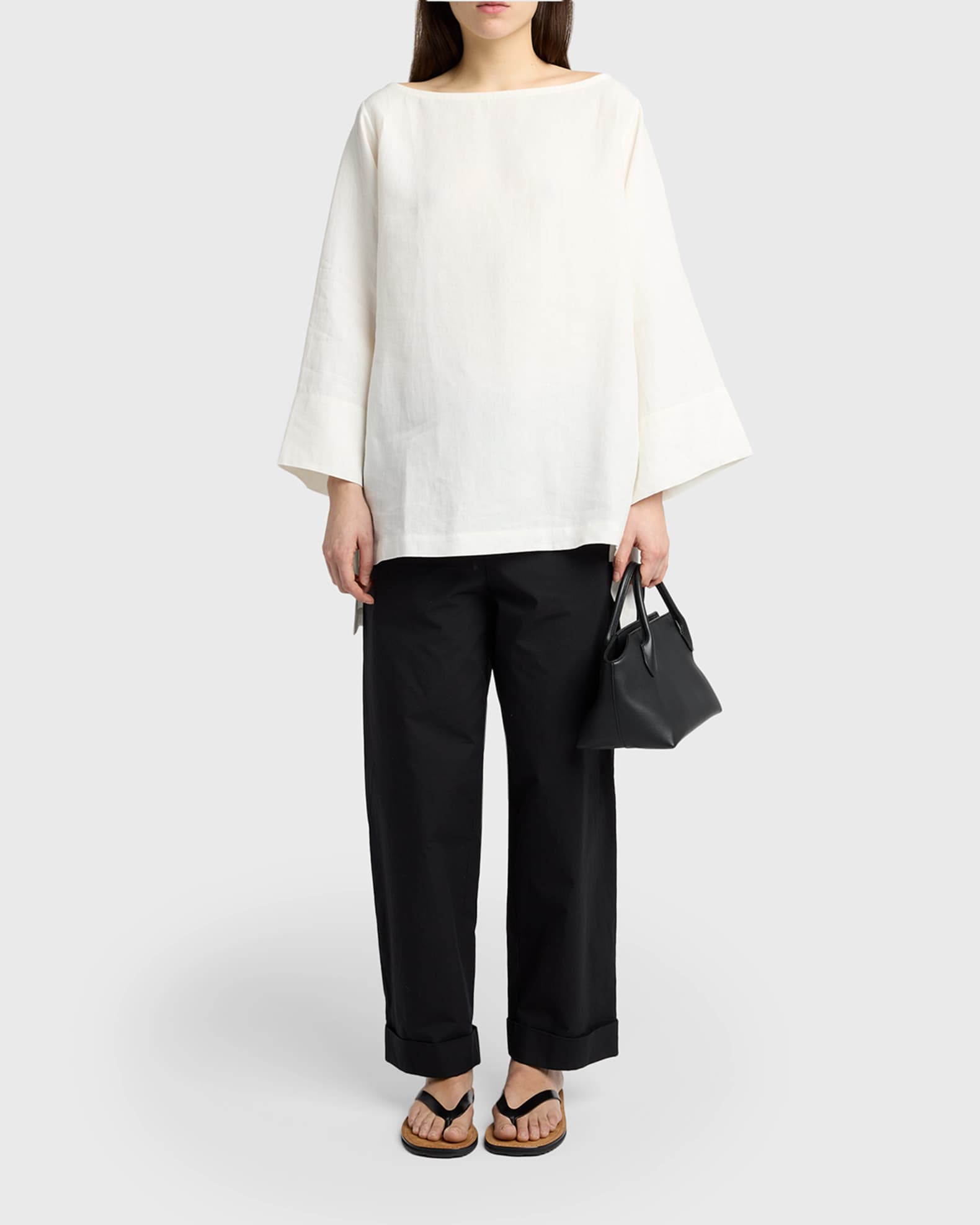THE ROW Terrasse Top-Handle Bag in Leather | Neiman Marcus