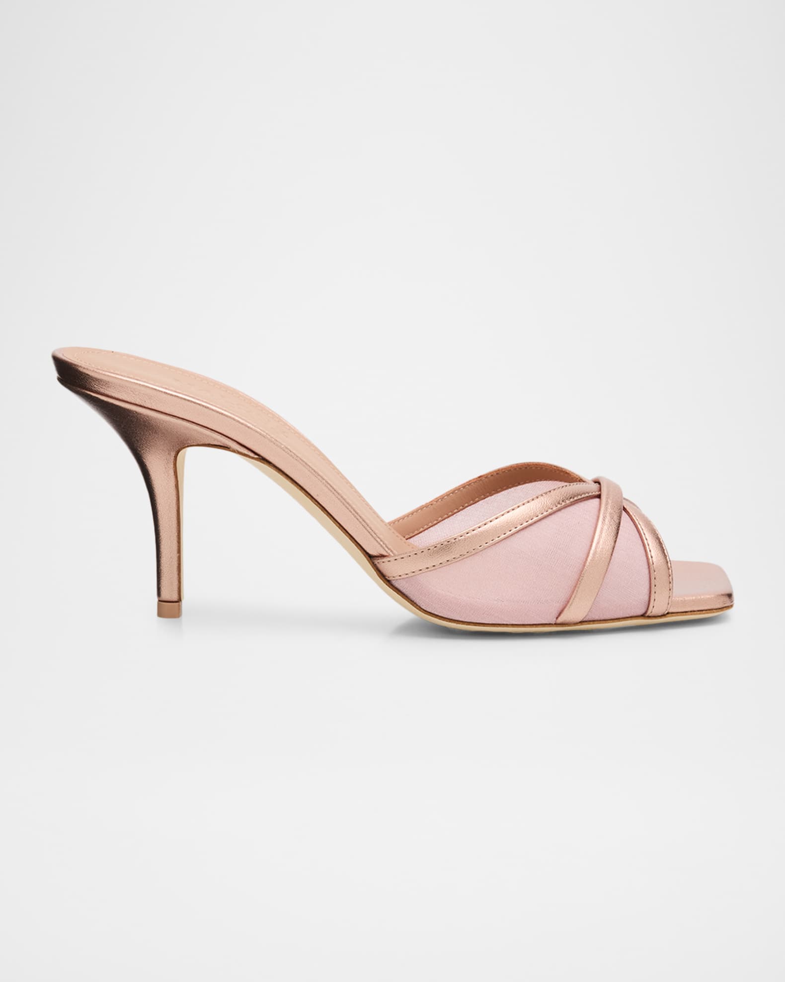 Malone Souliers 70mm Perla Metallic Leather and Mesh Sandals