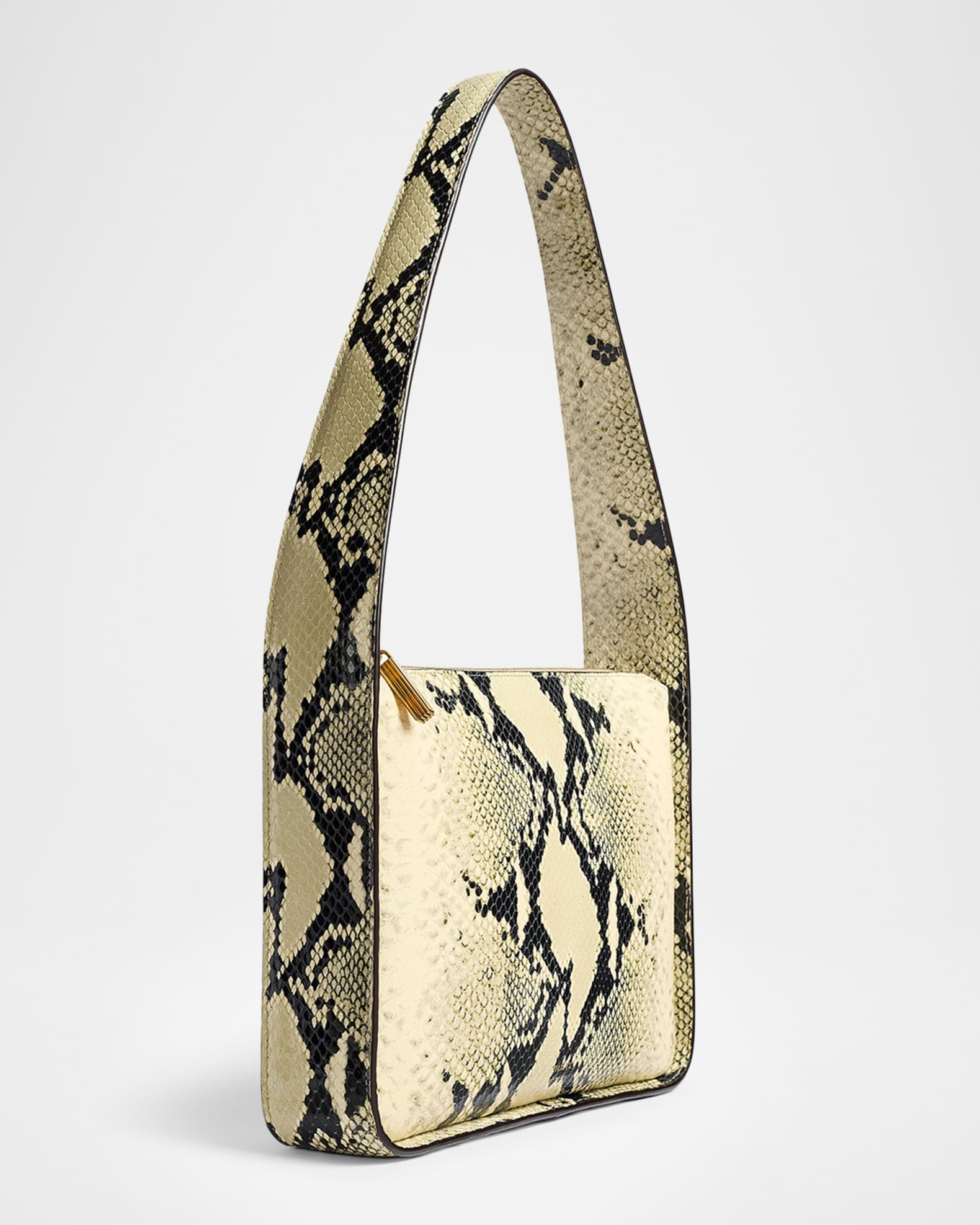 Khaite Lori Squared Python-Embossed Leather Shoulder Bag | Neiman