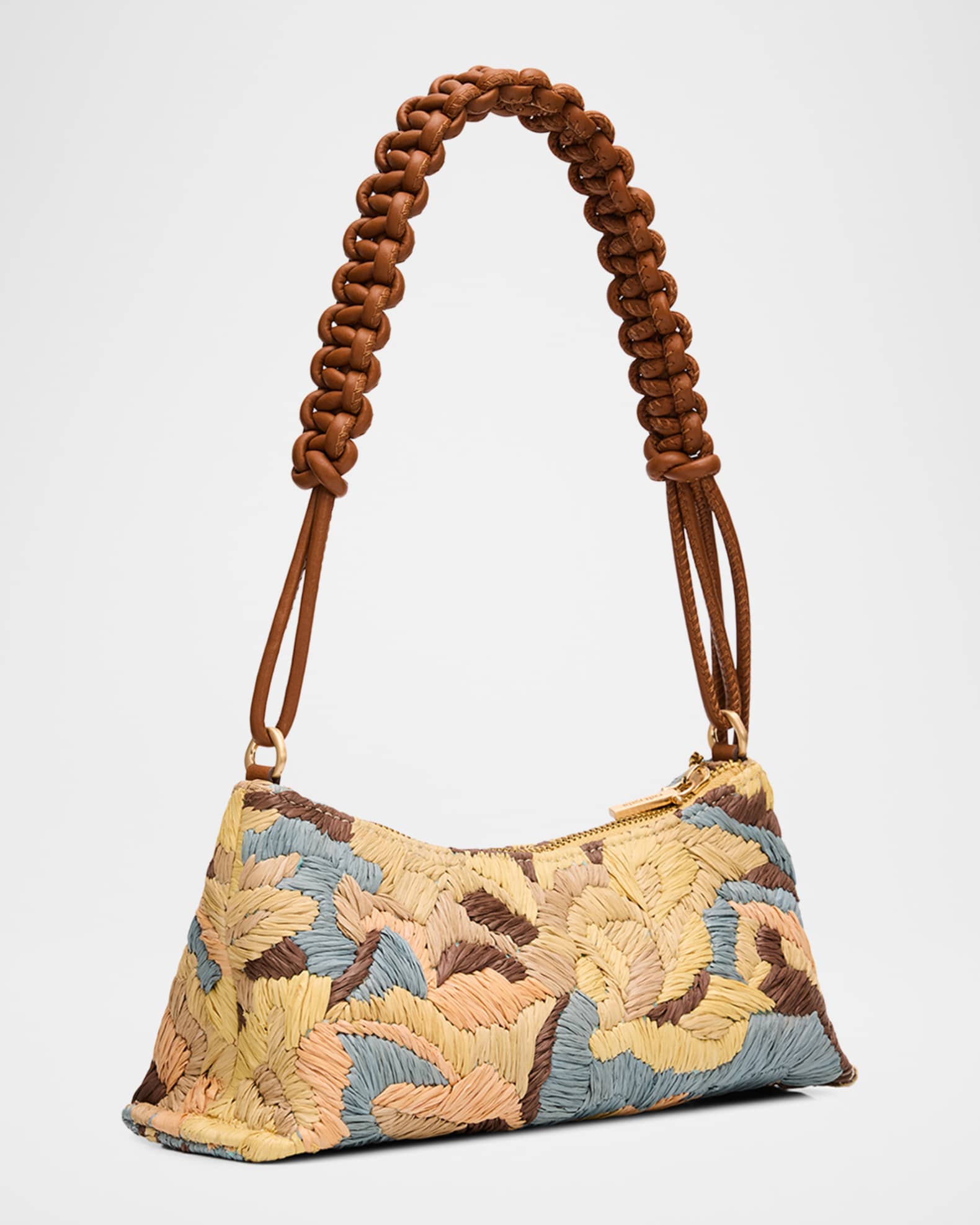おさる　y.a.r.n. original shoulder bag Cult Gaia Osa Braided-Strap Raffia Shoulder Bag | Neiman Marcus