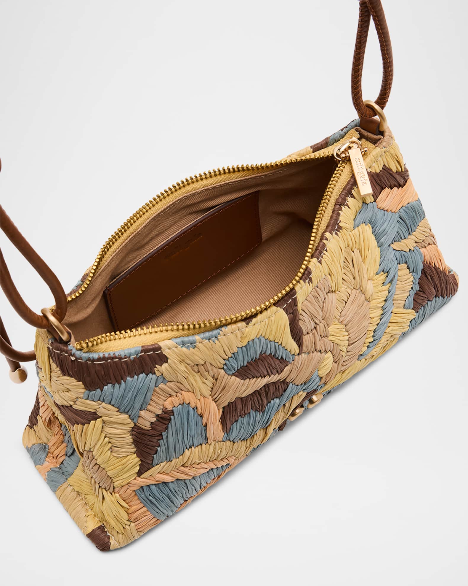 Cult Gaia Osa Braided-Strap Raffia Shoulder Bag | Neiman Marcus