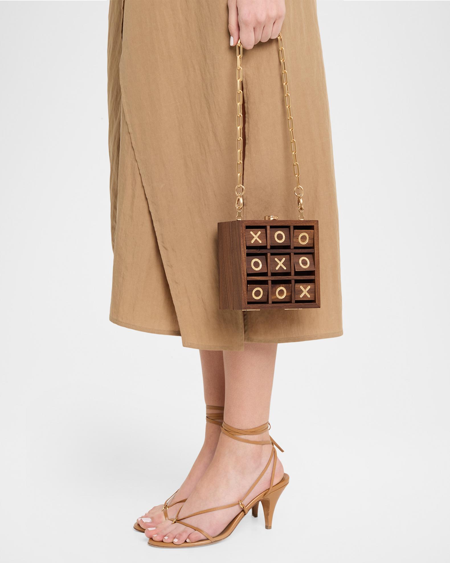 Cult Gaia Tic Tac Toe Wood Clutch Bag | Neiman Marcus