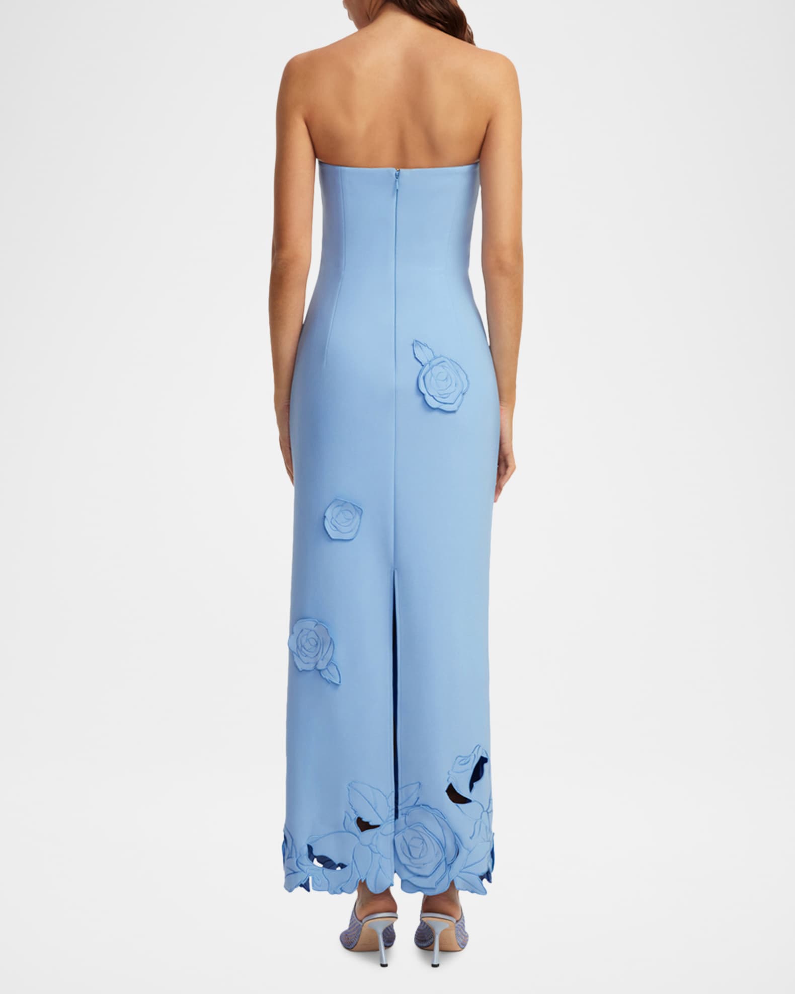 LEO LIN Rayna Applique Strapless Bustier Maxi Dress | Neiman Marcus