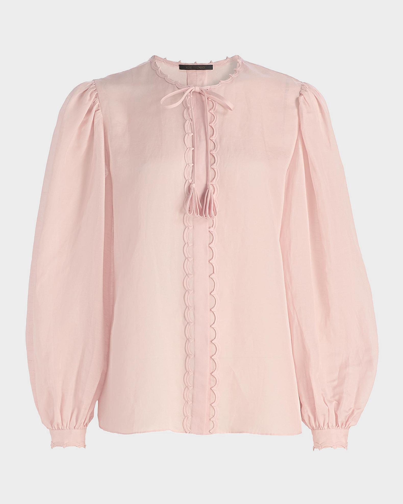Kobi Halperin Harlow Scalloped Balloon-Sleeve Blouse | Neiman Marcus