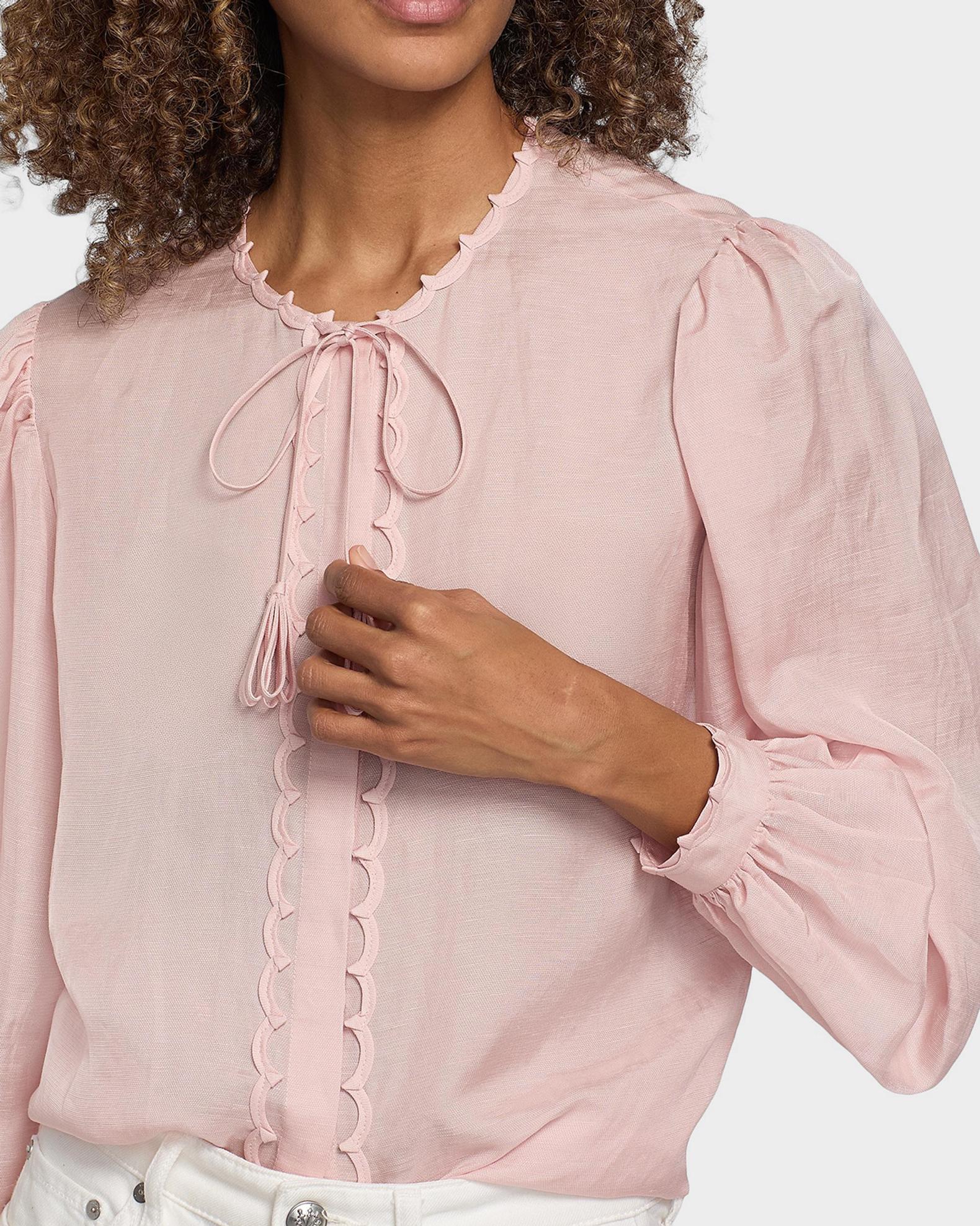 Kobi Halperin Harlow Scalloped Balloon-Sleeve Blouse | Neiman Marcus