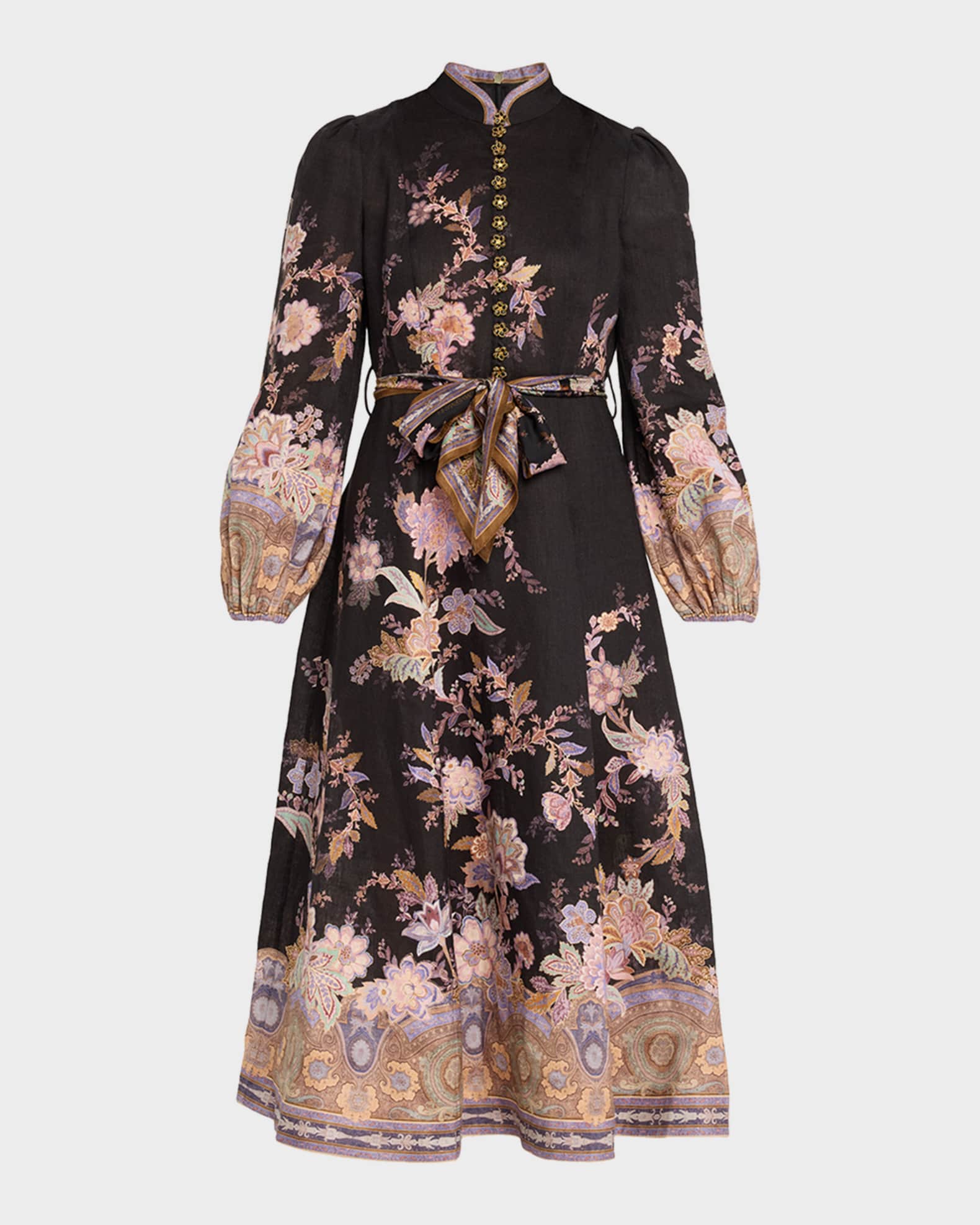 zimmermann midi dresses Devi Panelled Lace Dress in Cream 8 NWT panel detailing linen day midi dress -