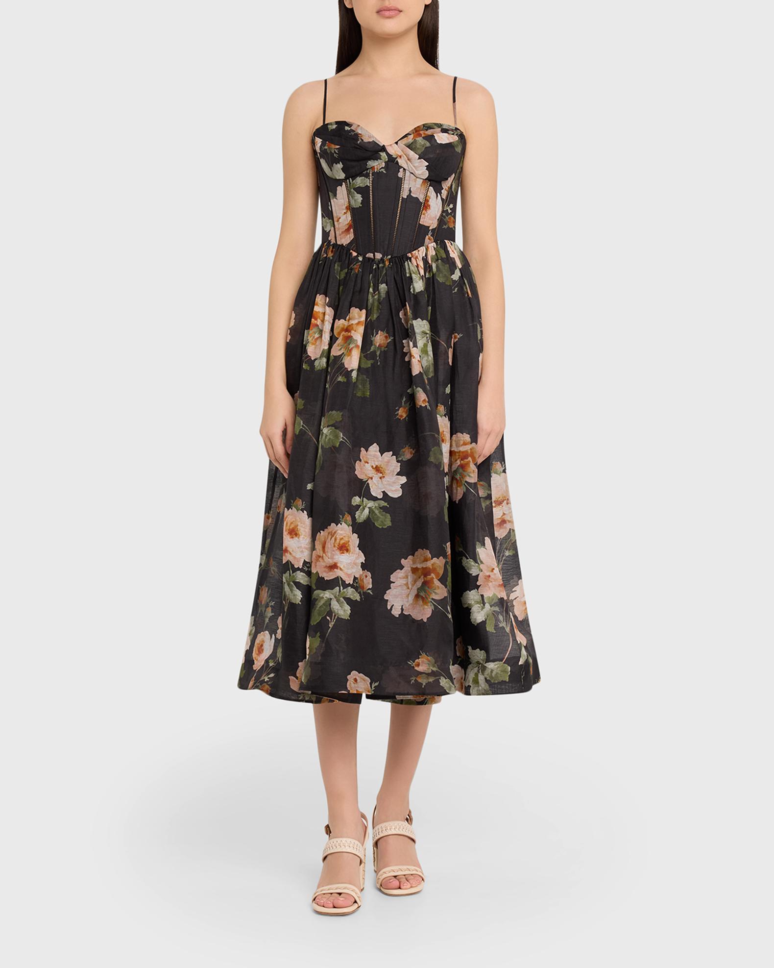 zimmermann corsage knot midi dress Zimmermann Corsage Lily Midi Halter Dress Cream/Nude Size 0