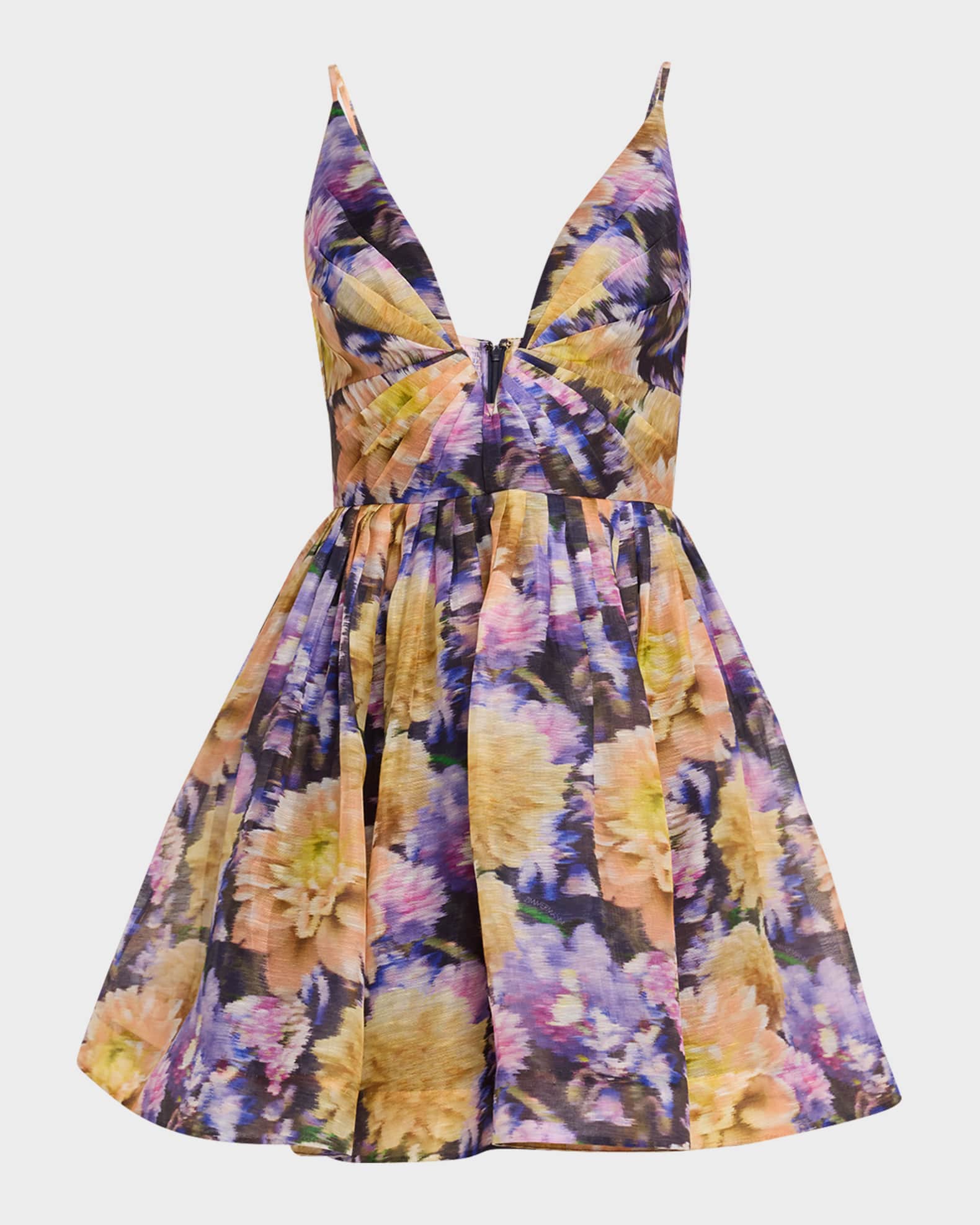 Zimmermann Luna V-Neck Mini Dress, Navy Dahlia, Women's, 0P, Cocktail & Party Wedding Guest Dresses Mini Dresses