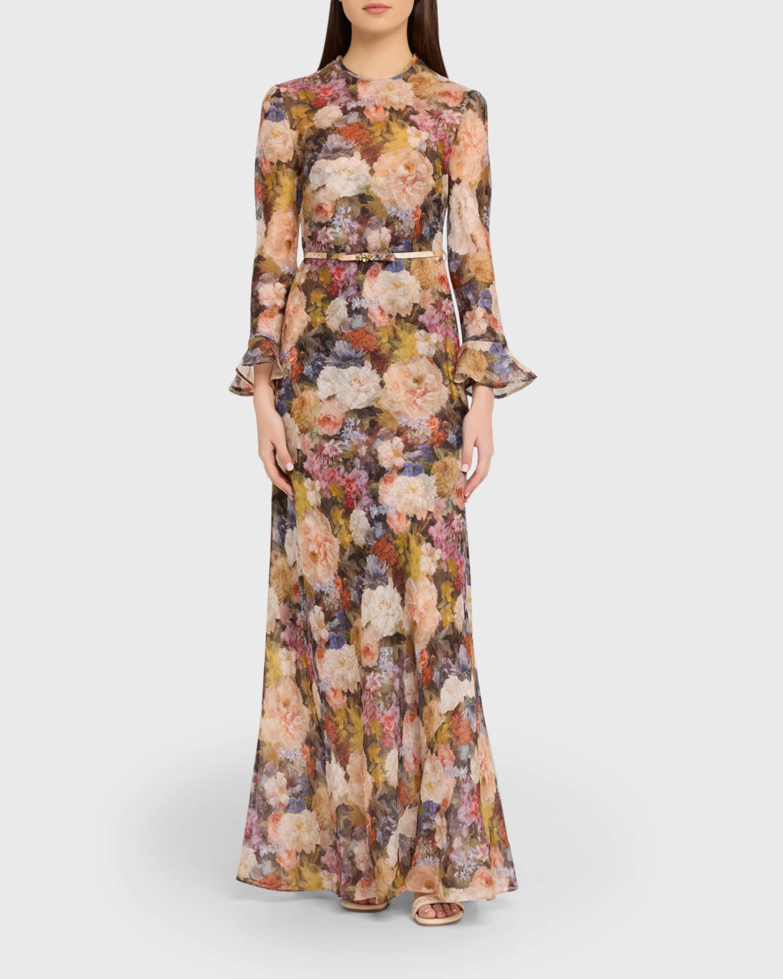 Zimmermann Women's Alchemy Linen-Silk Maxi Dress - Rosette - Size 6