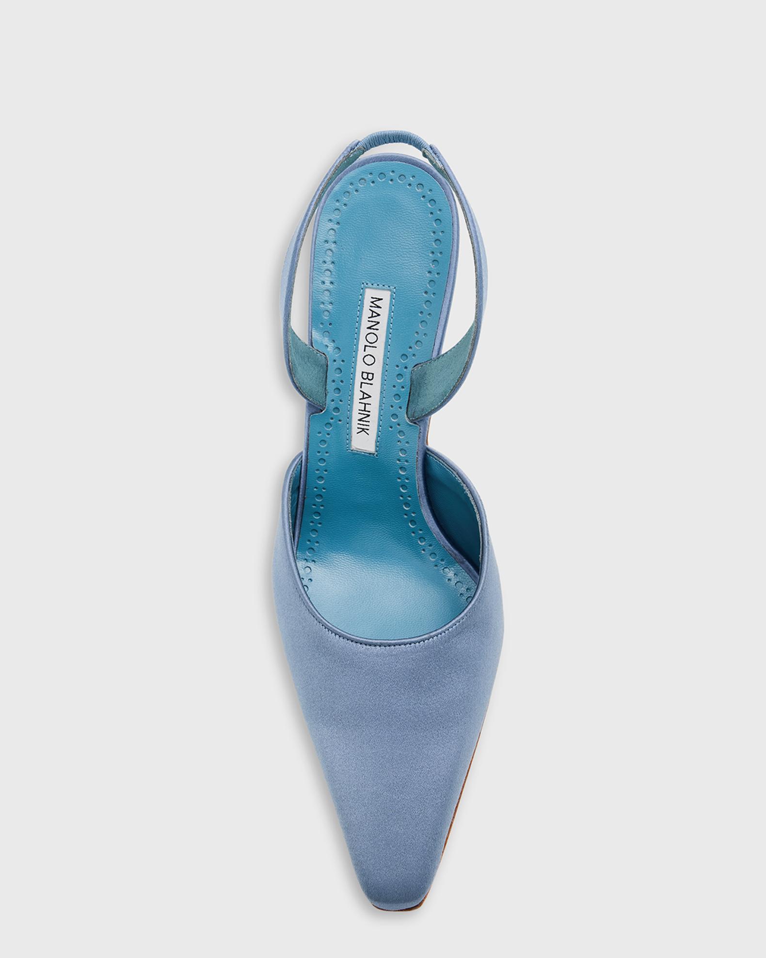 Manolo Blahnik 105mm Borelapla Satin Slingback Pumps | Neiman Marcus