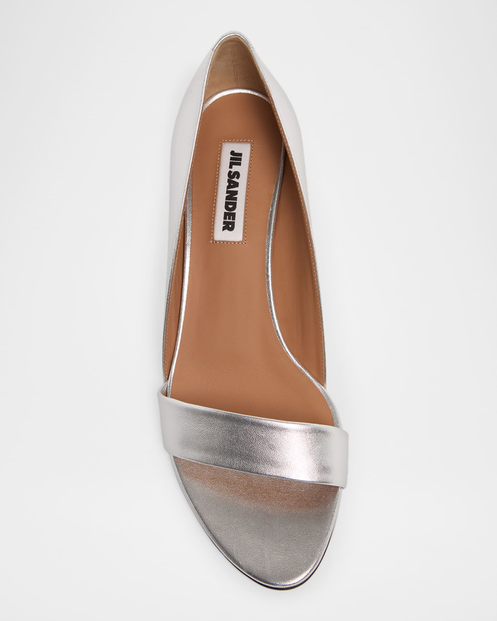 Jil Sander 35mm Metallic Leather Wedge Sandals | Neiman Marcus