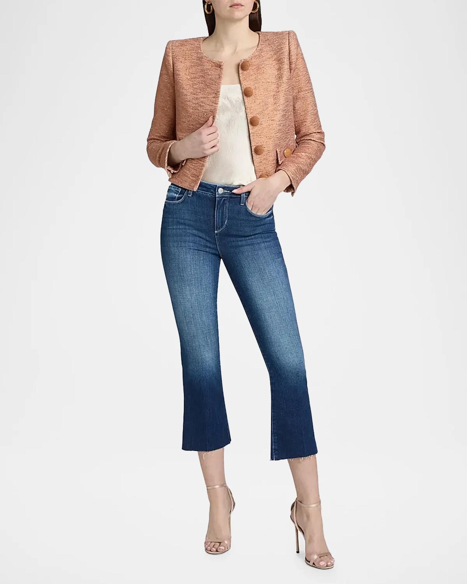 L'AGENCE Zell Boucle Collarless Blazer | Neiman Marcus